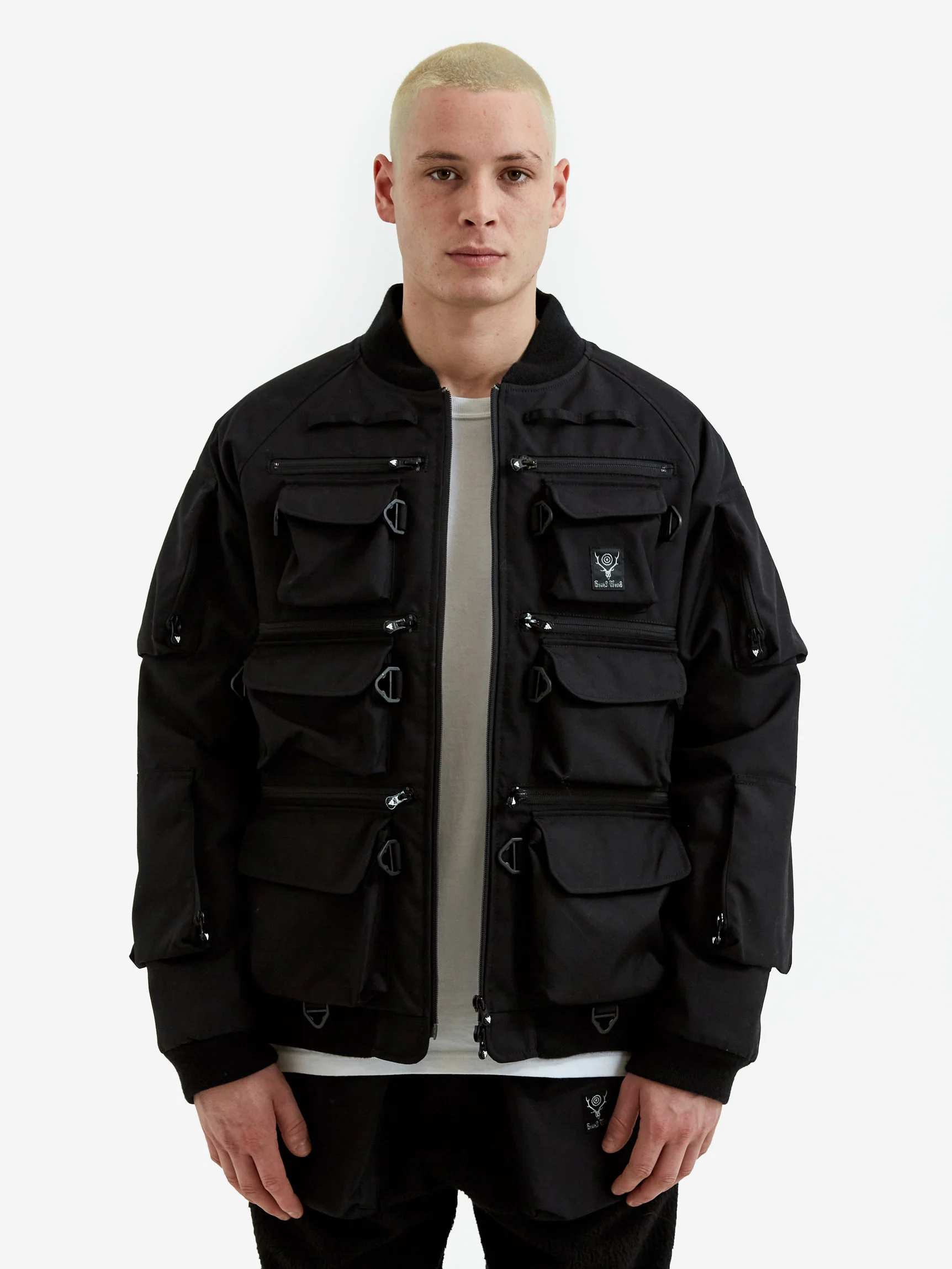 South2 West8 Multi-Pocket Zipped Down Jacket - Cordura Nylon - Black - Image 2