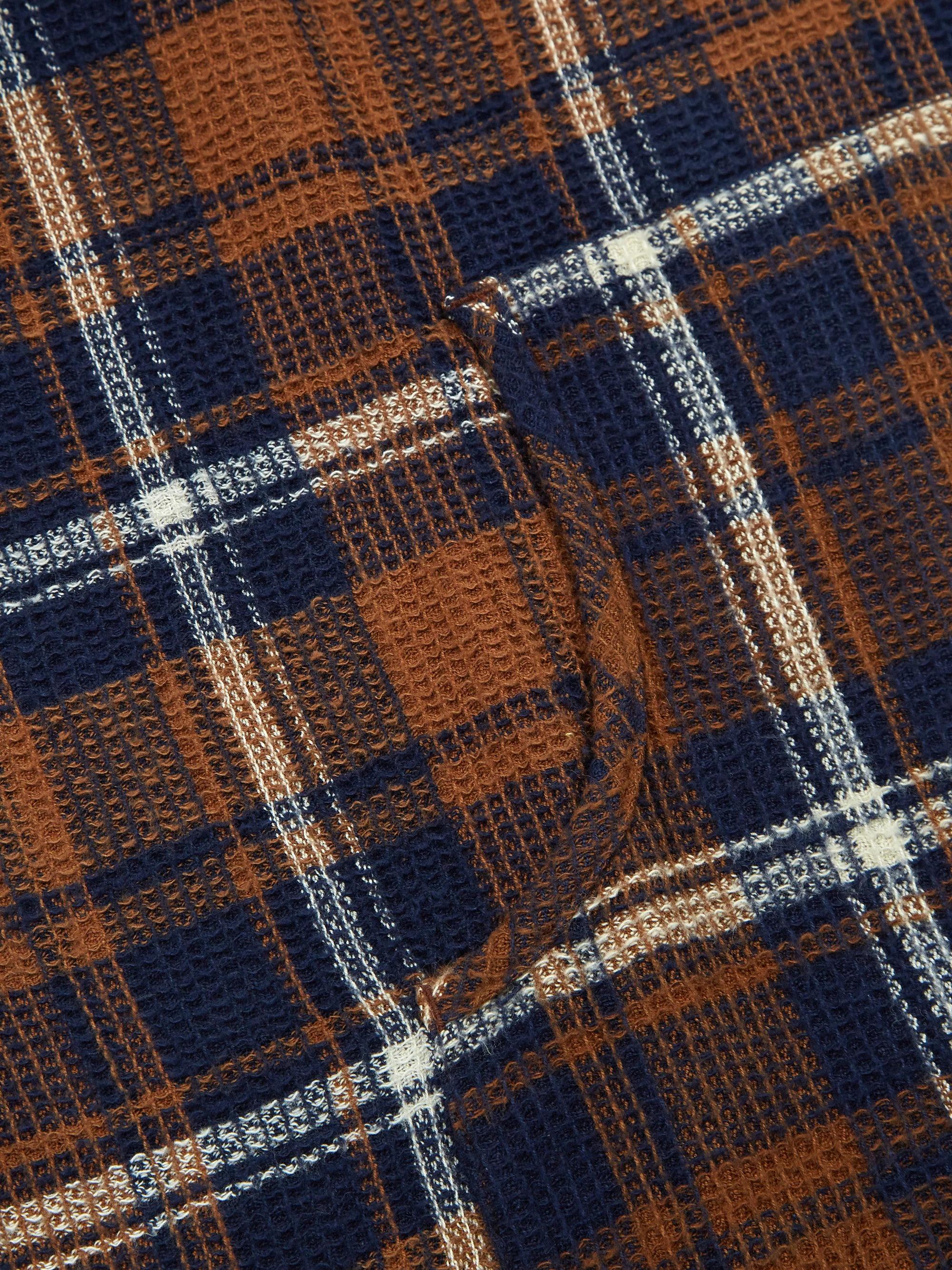 South2 West8 Plaid Mexican Parka - Brown/Navy/White - Image 4