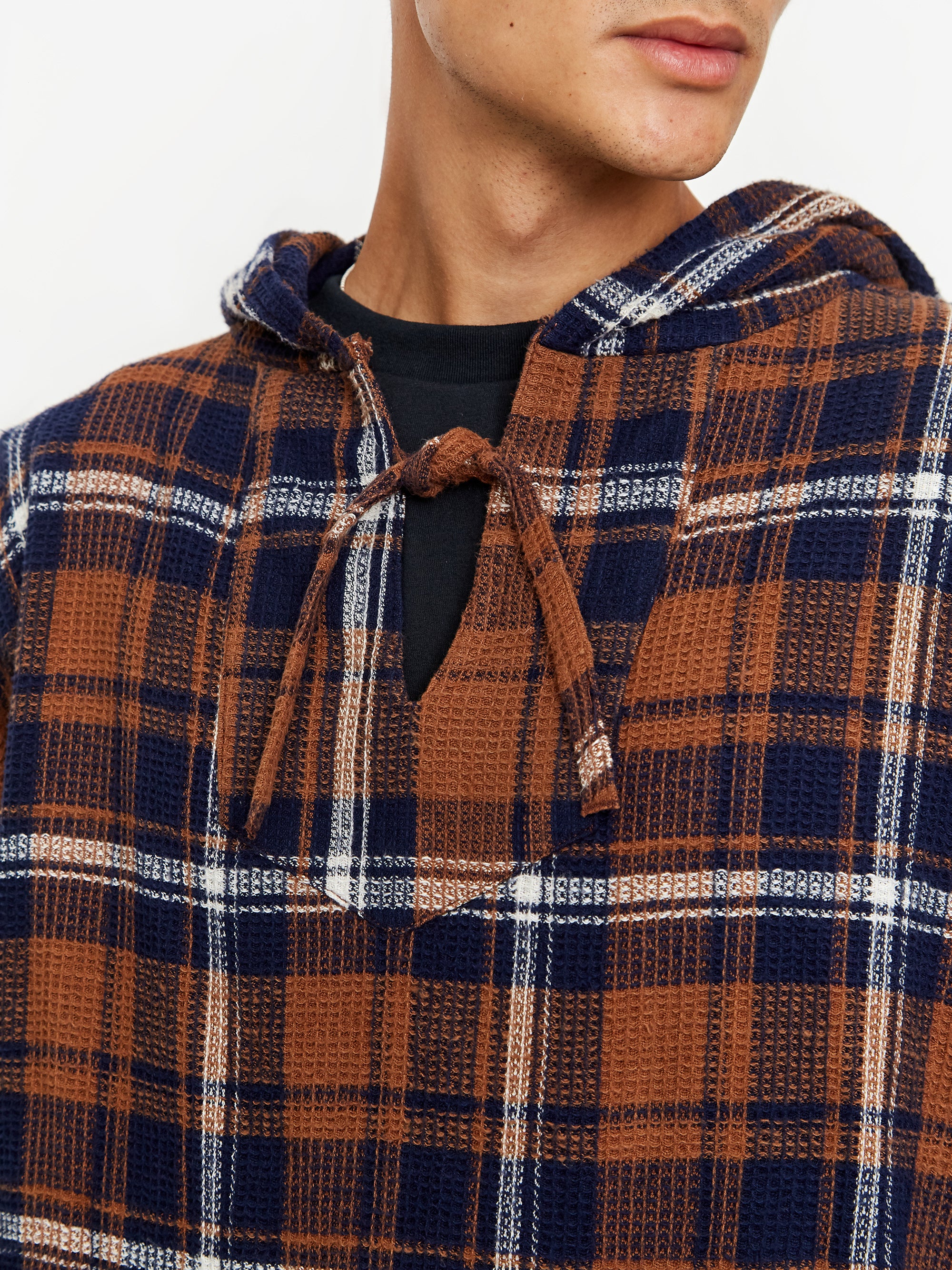 South2 West8 Plaid Mexican Parka - Brown/Navy/White - Image 9