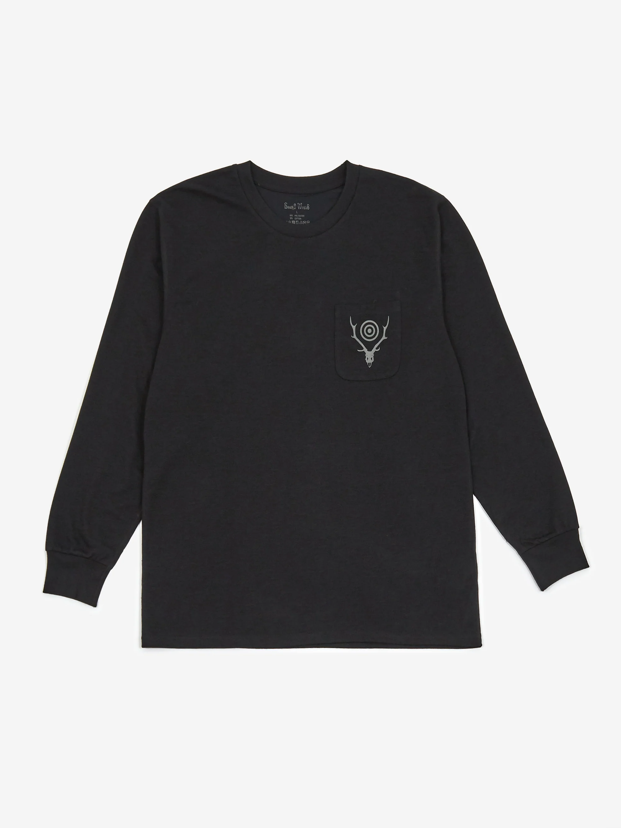South2 West8 Round Pocket Longsleeve T-Shirt - Black - Image 2