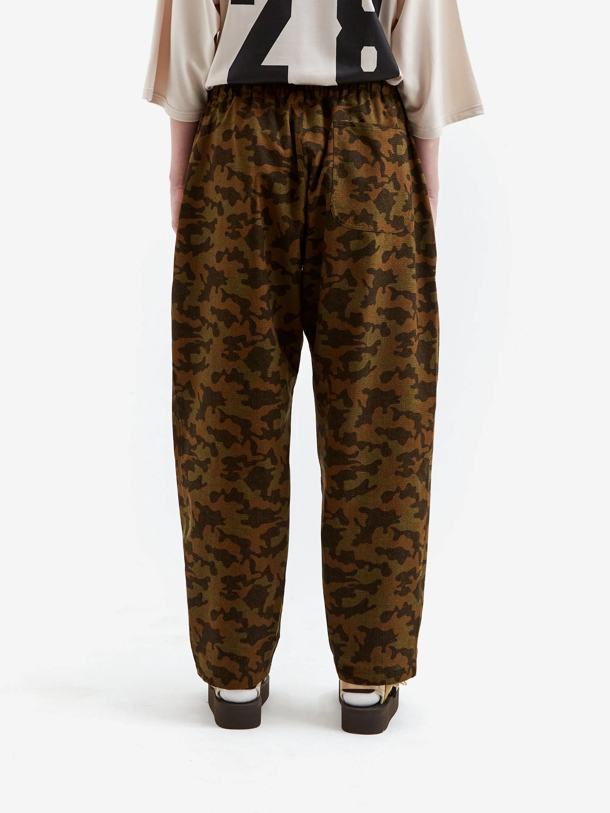 South2 West8 String Cuff Slack Pant - Poly Ripstop / Camouflage Printed - Olive - Image 3