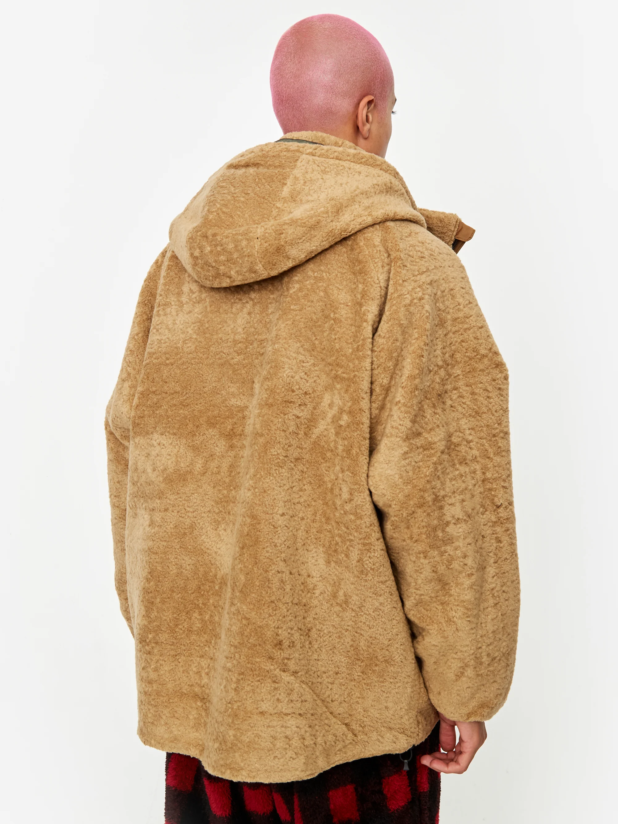 South2 West8 Weather Effect Faux Boa Jacket - Tan - Image 10