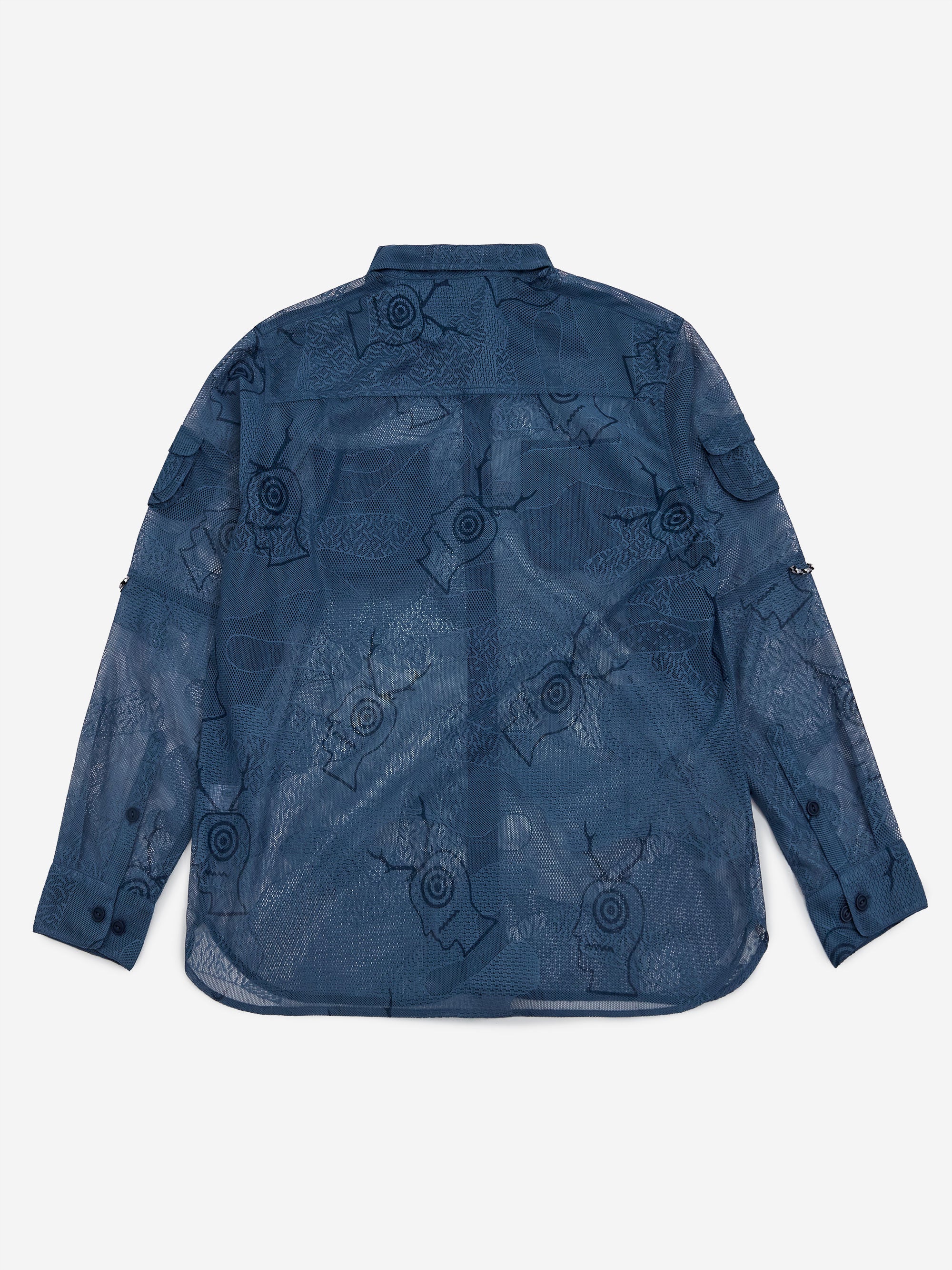 South2 West8 x Brain Dead Engineered Mesh Fishing Shirt - Slate - Image 5