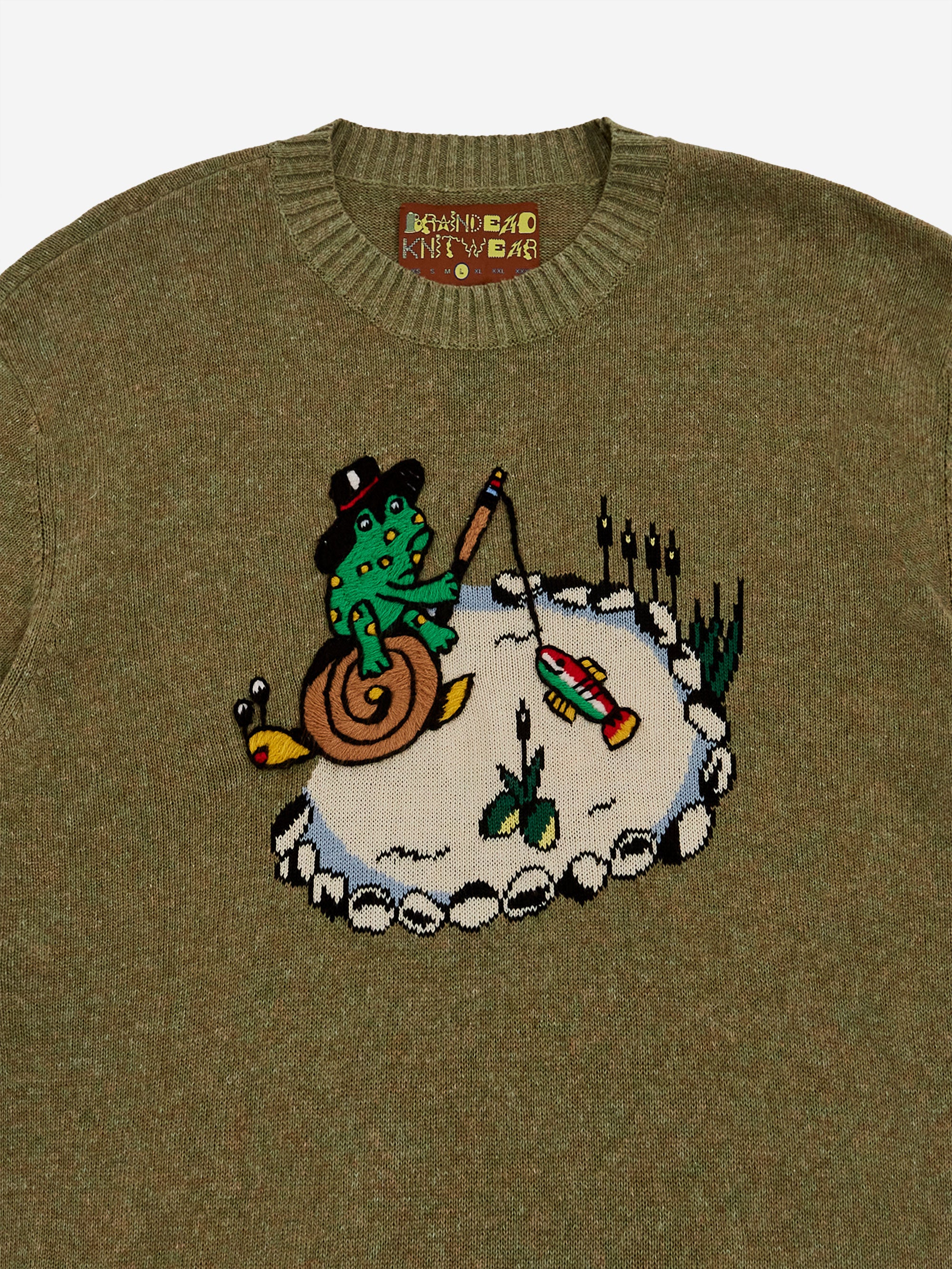 South2 West8 x Brain Dead Short Sleeve Sweater - Moss - Image 3
