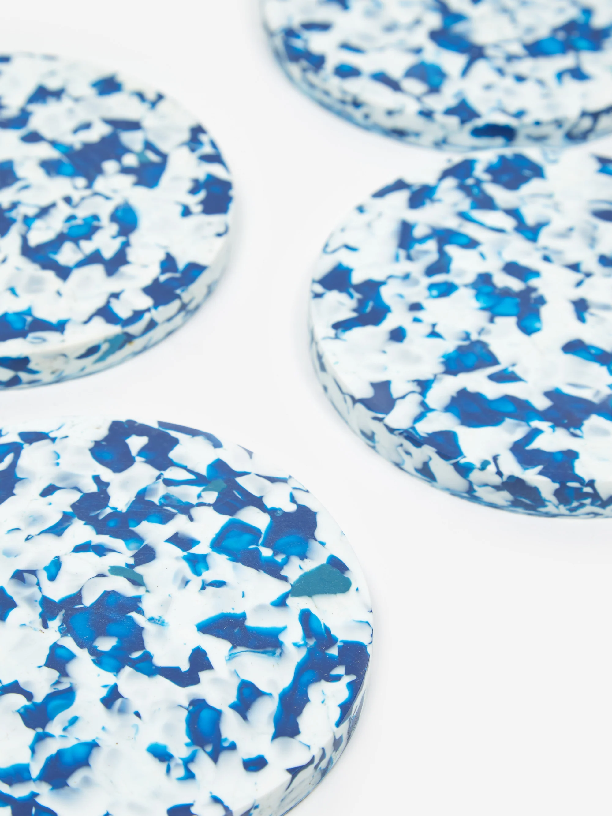 Space Available Upcycled Plastic Coasters - Set of 4 - Blue Wave - Image 2