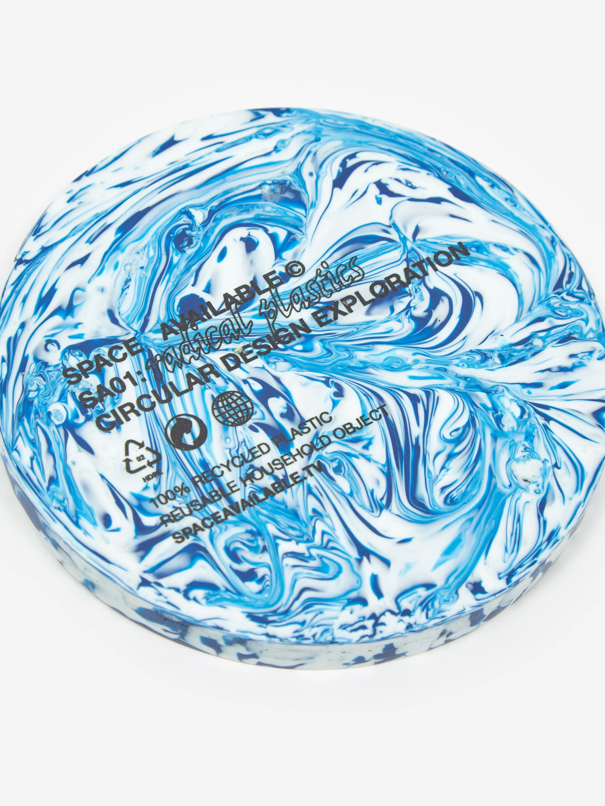 Space Available Upcycled Plastic Coasters - Set of 4 - Blue Wave - Image 4