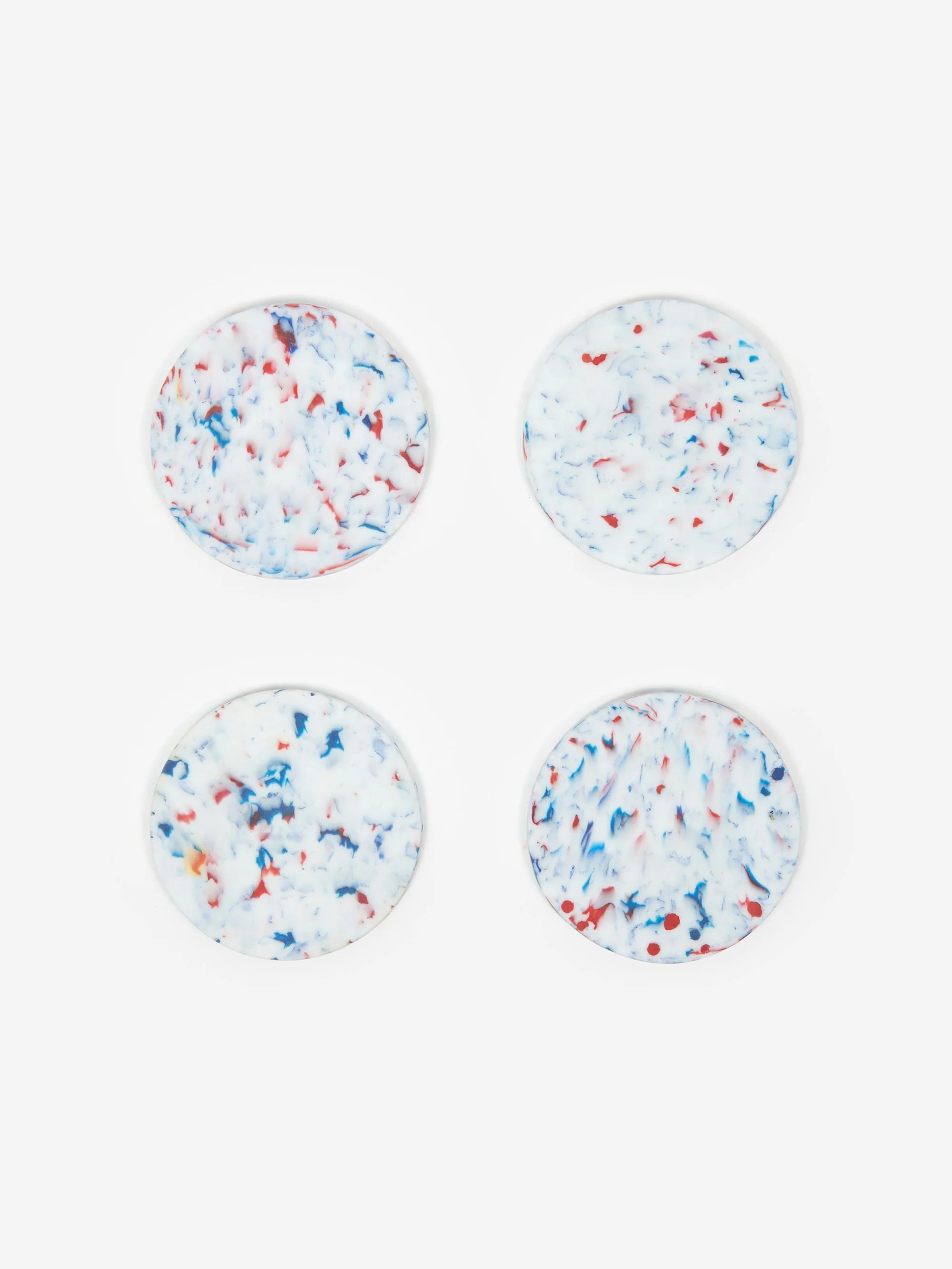 Space Available Upcycled Plastic Coasters - Set of 4 - White