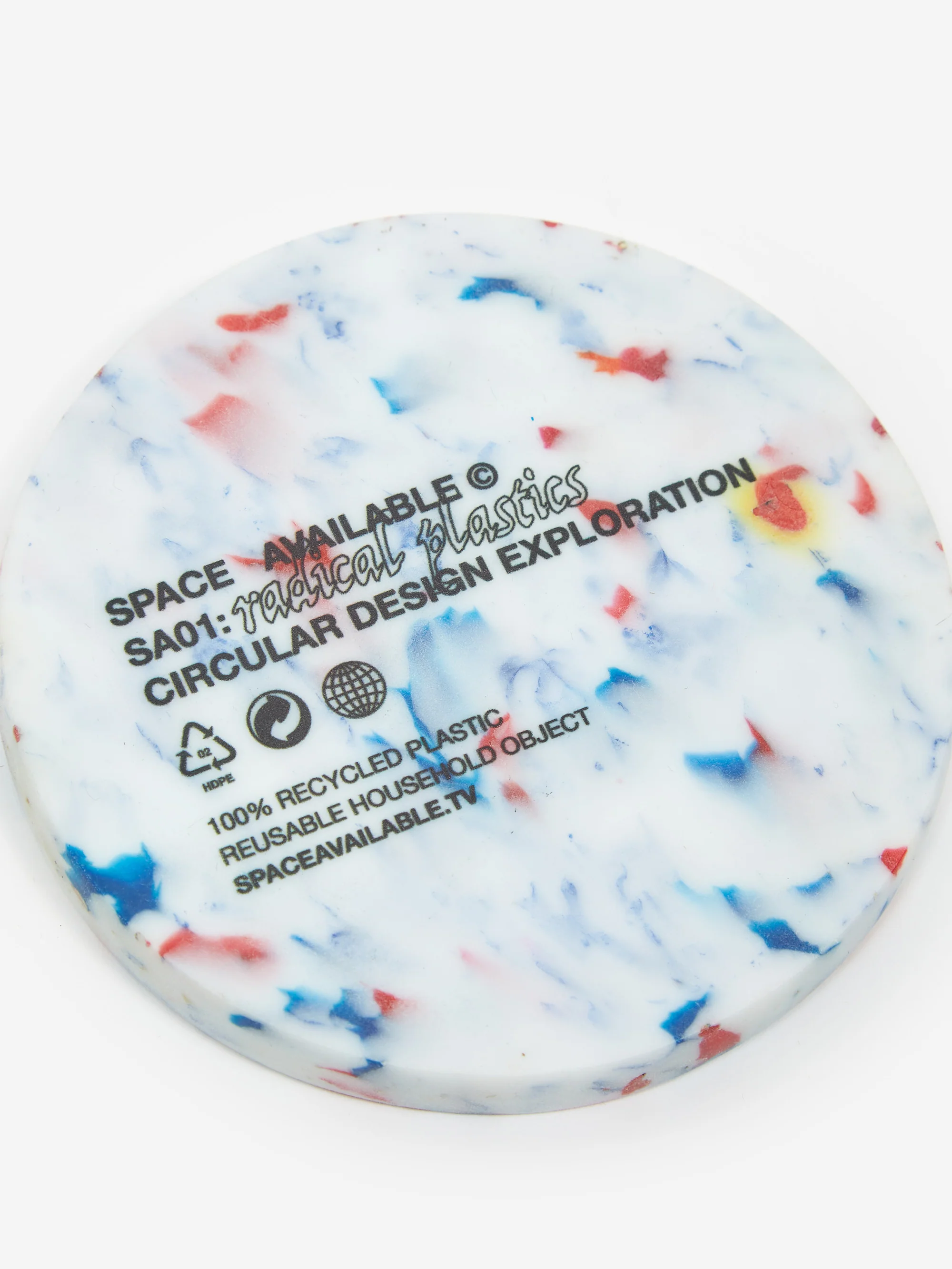 Space Available Upcycled Plastic Coasters - Set of 4 - White - Image 4