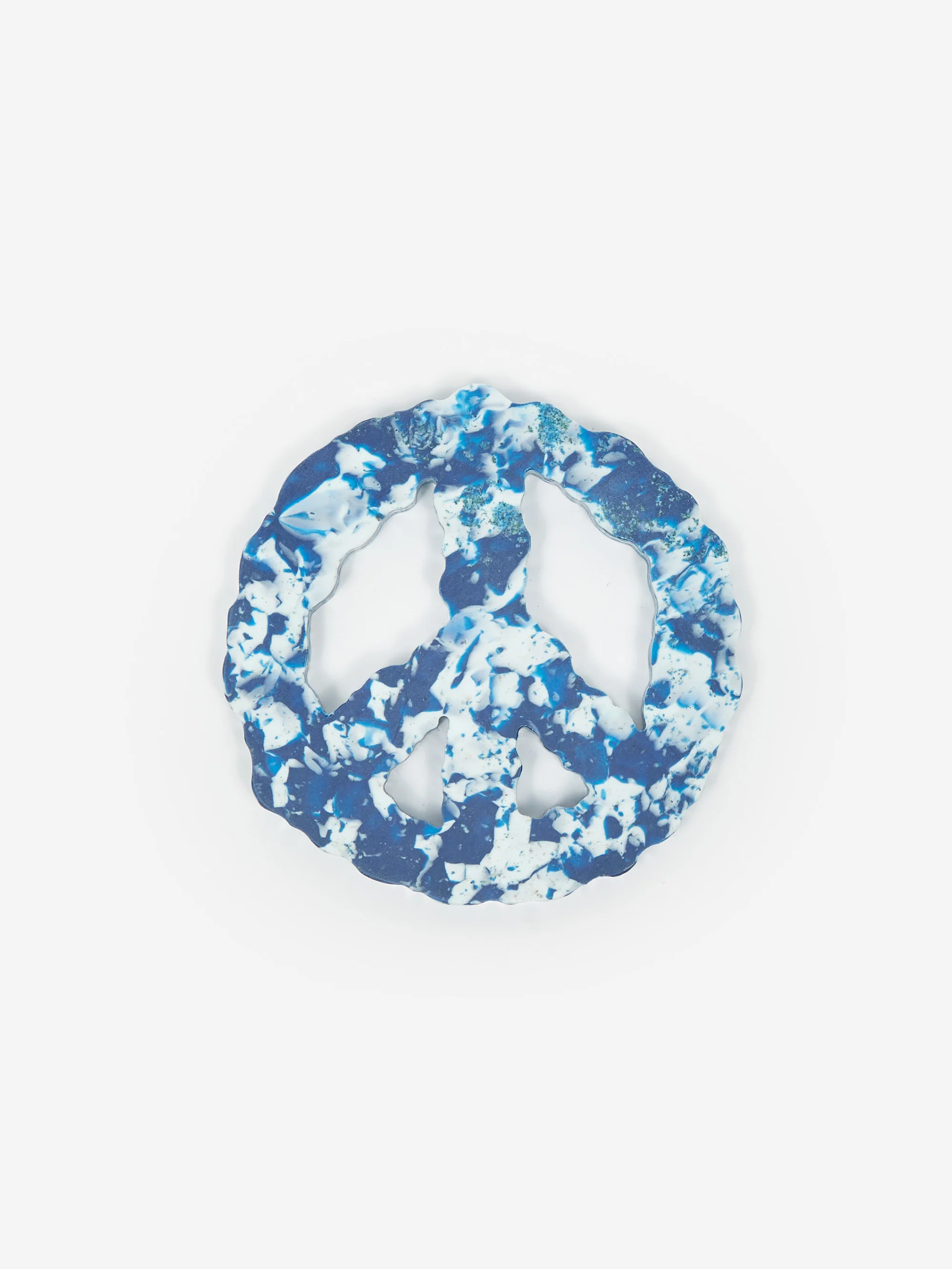 Space Available Upcycled Plastic Peace Coaster - Set of 4 - Blue wave - Image 3