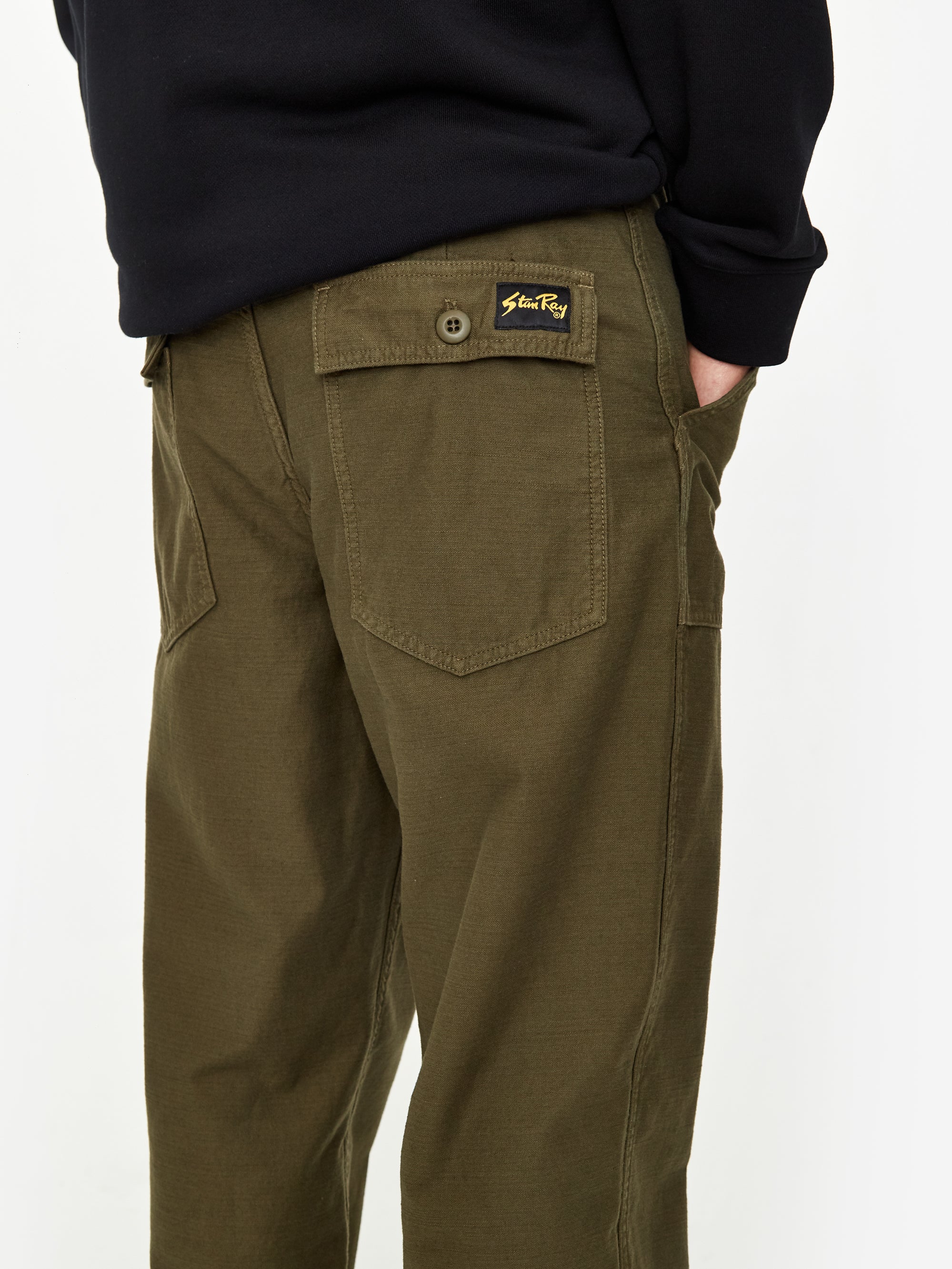 Stan Ray Fat Pant - Olive Sateen - Image 9