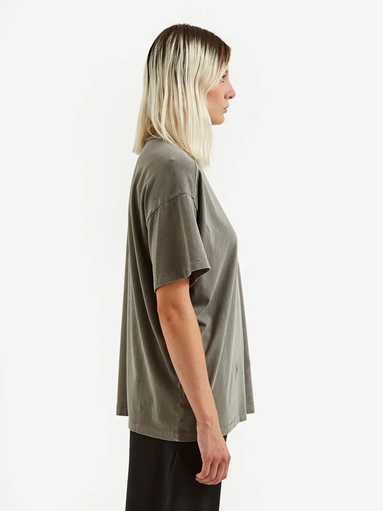 Stand Alone Back Logo Printed T-Shirt - Grey - Image 2