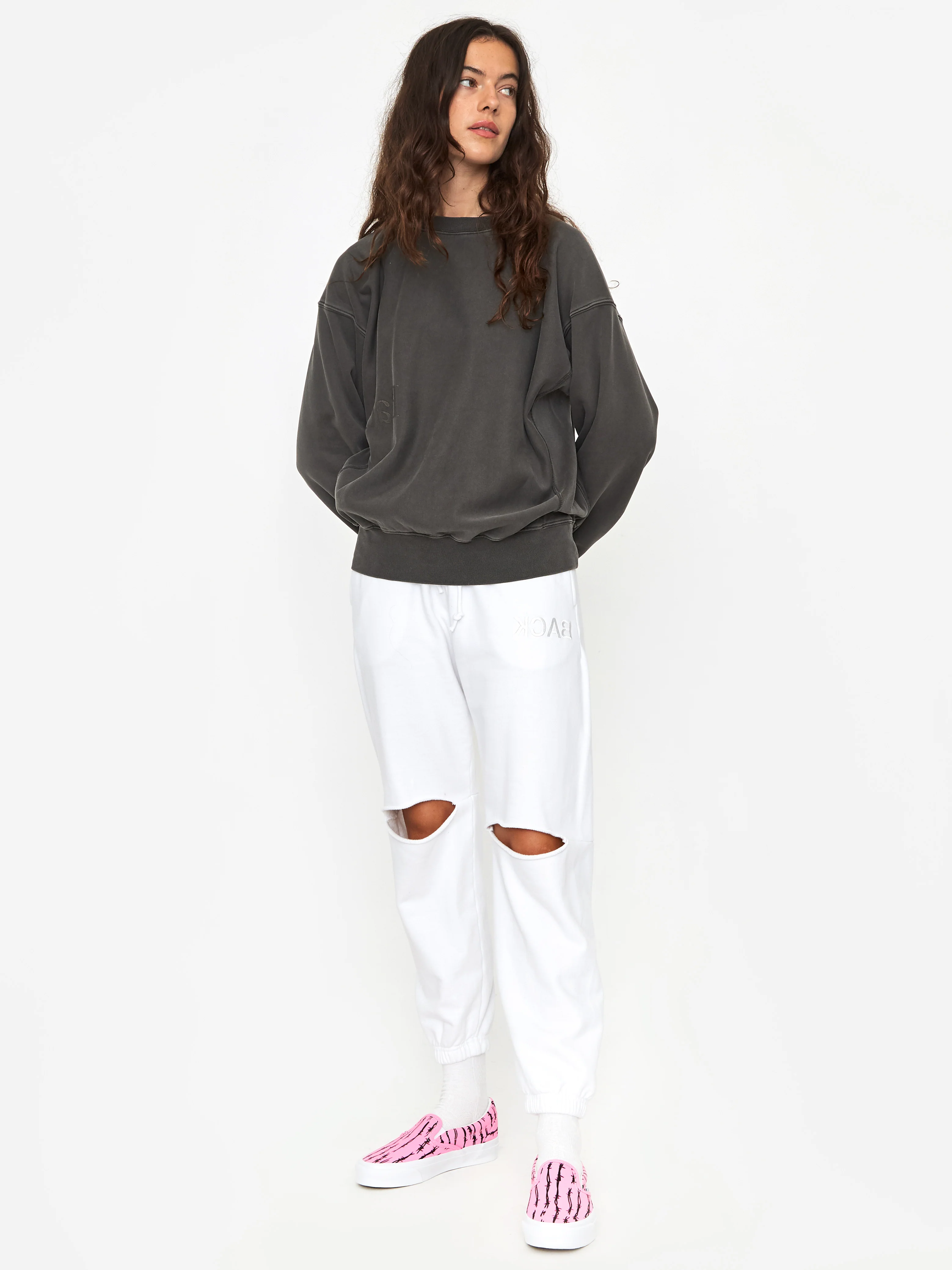 Stand Alone Back Logo Sweatshirt - Dark Grey - Image 3