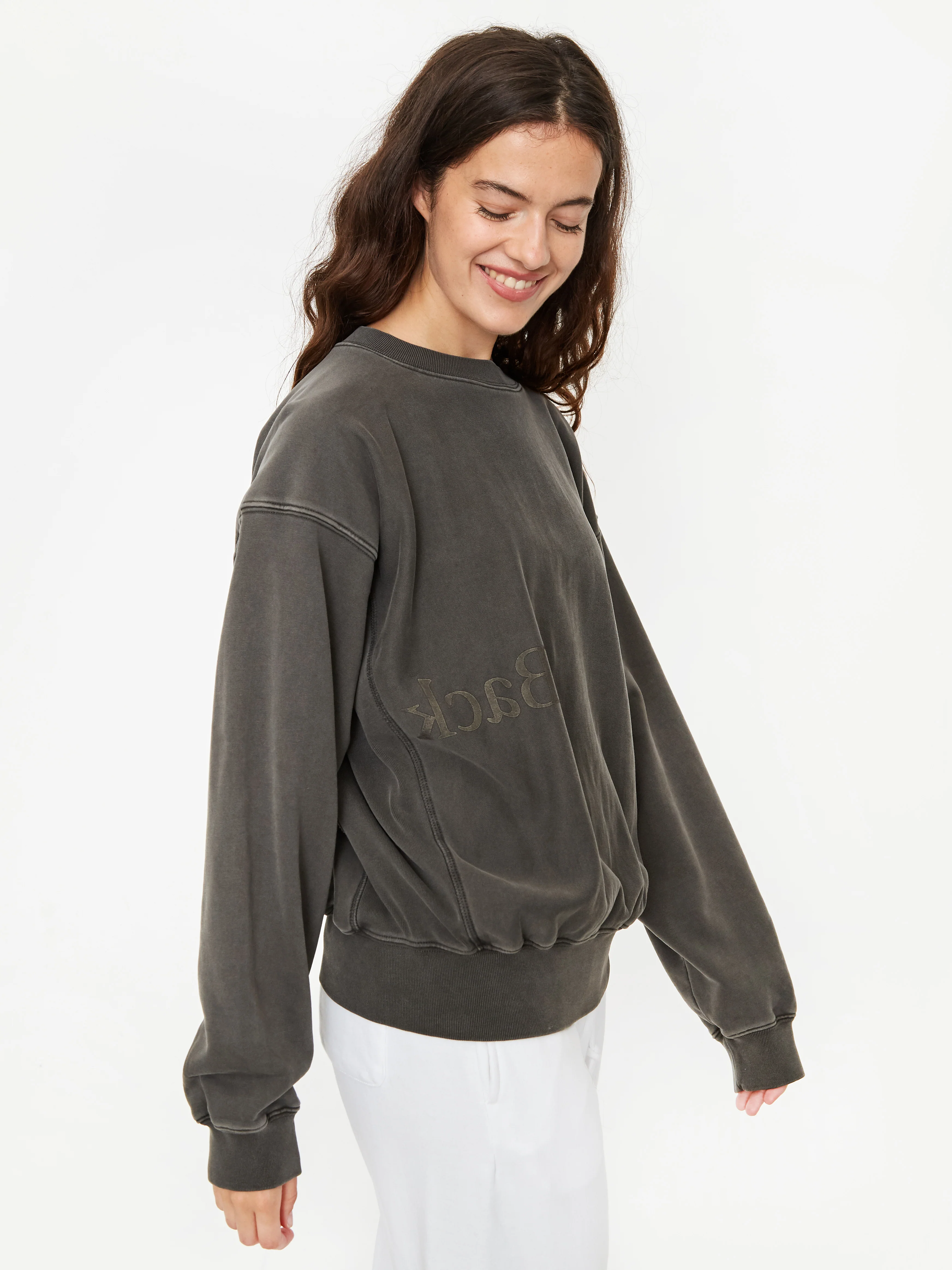 Stand Alone Back Logo Sweatshirt - Dark Grey - Image 4
