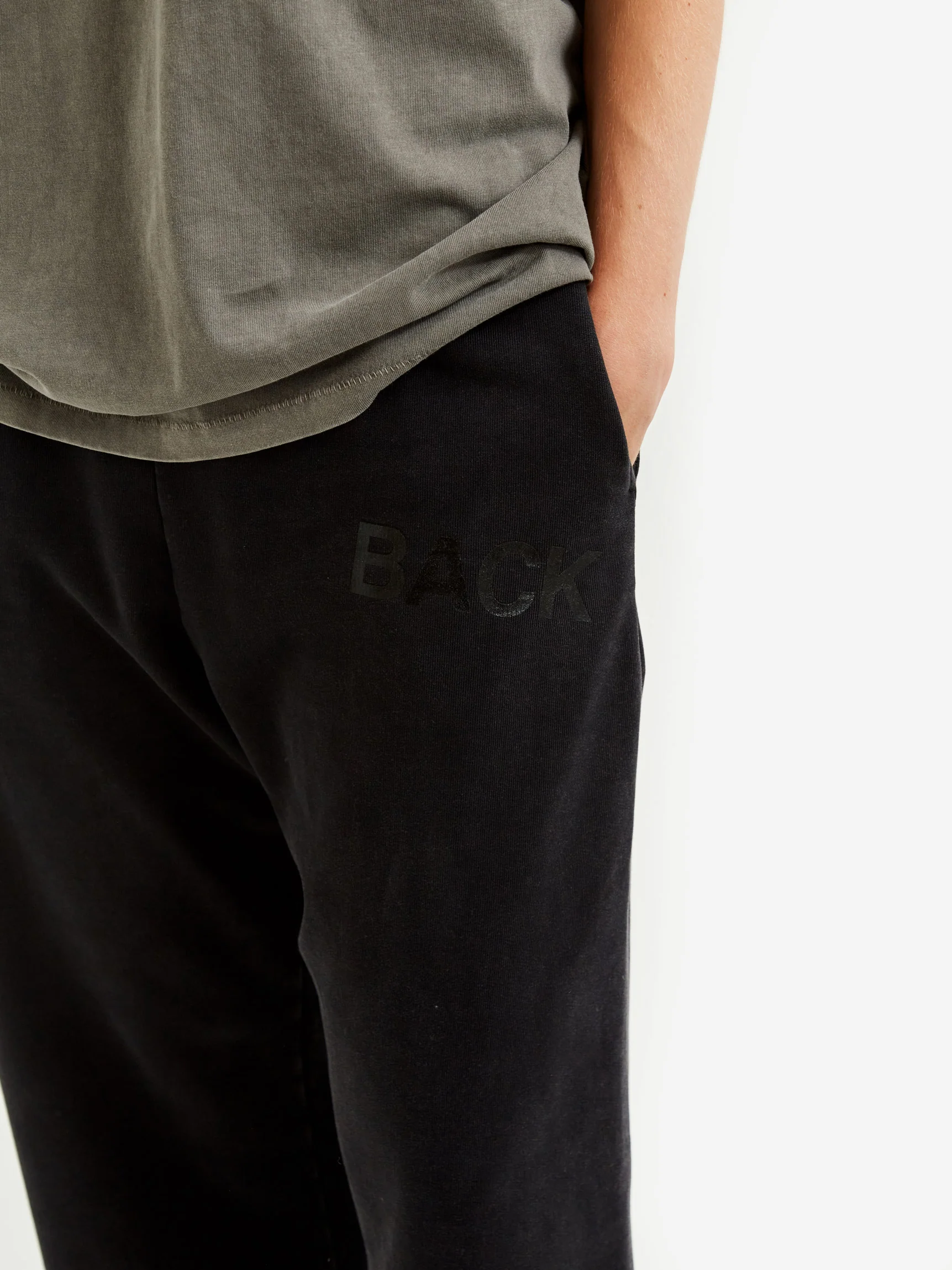 Stand Alone Back Logo Wide Sweatpant - Black - Image 3