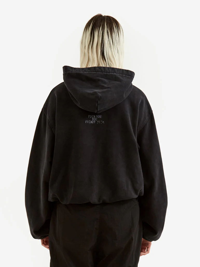 Stand Alone Balloon Cropped Hoodie - Black - Image 5