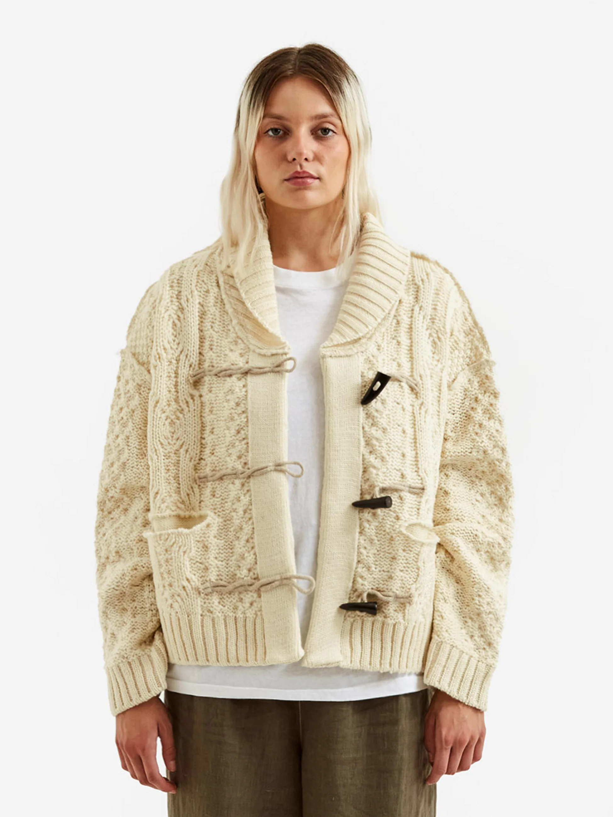 Stand Alone Fisherman Fringe Cardigan - Ivory