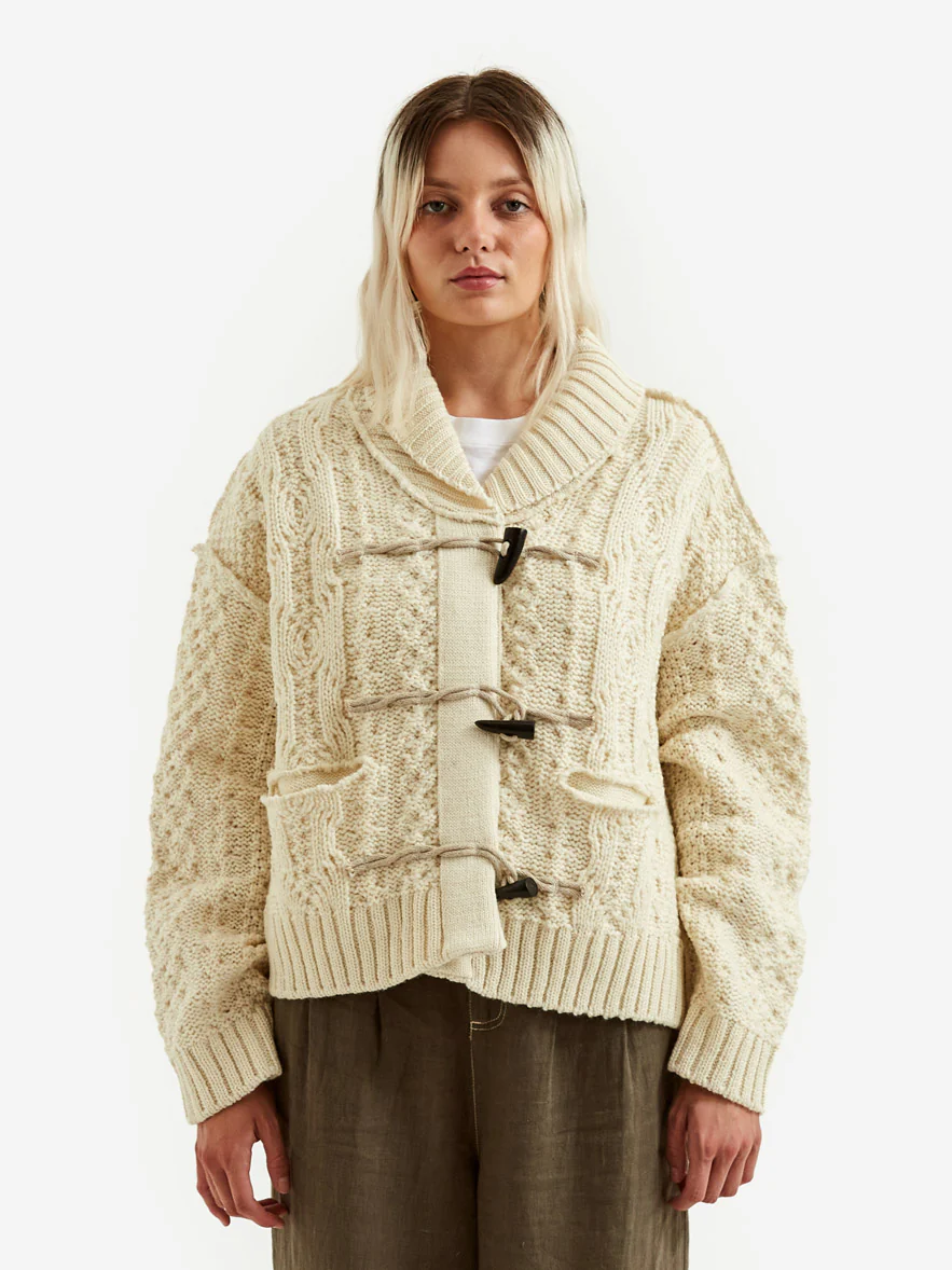 Stand Alone Fisherman Fringe Cardigan - Ivory - Image 3