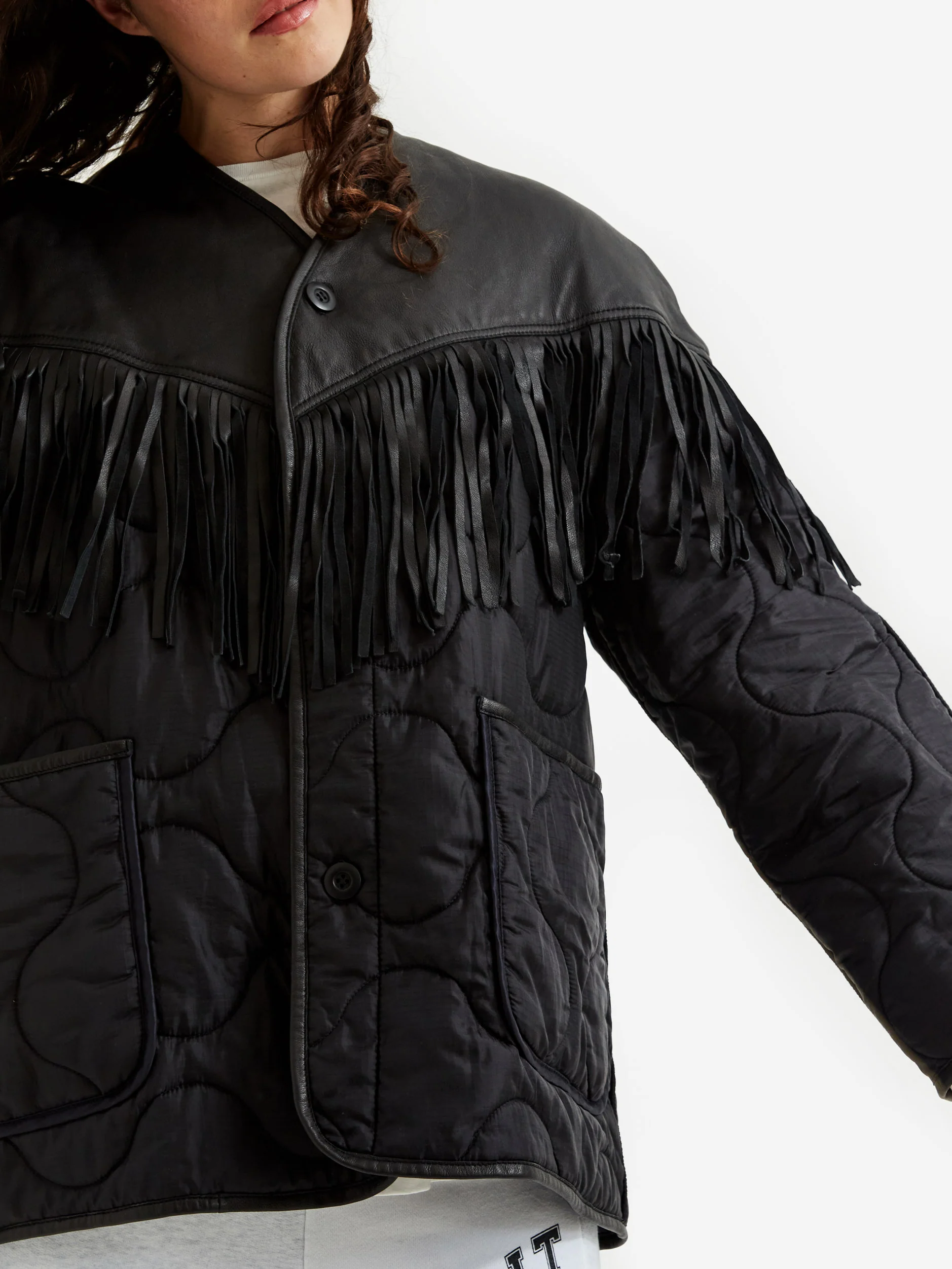 Stand Alone Fringe Military Quilted Liner - Black - Image 4