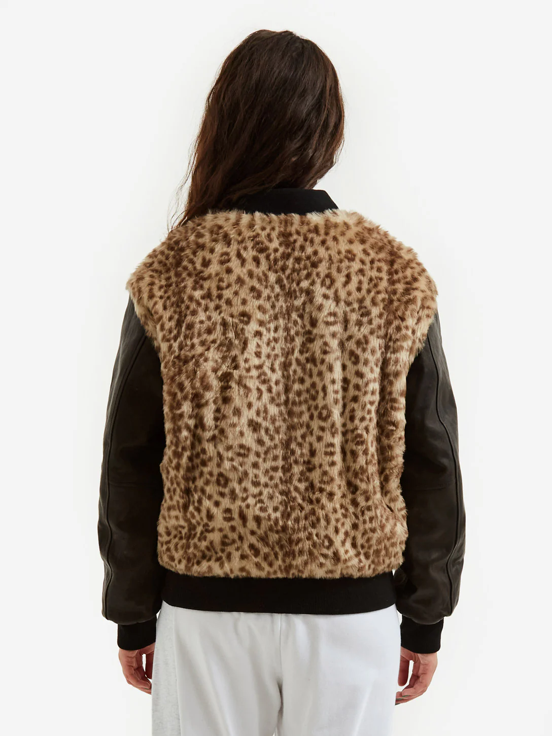 Stand Alone Leopard Stadium Jacket - Brown - Image 4