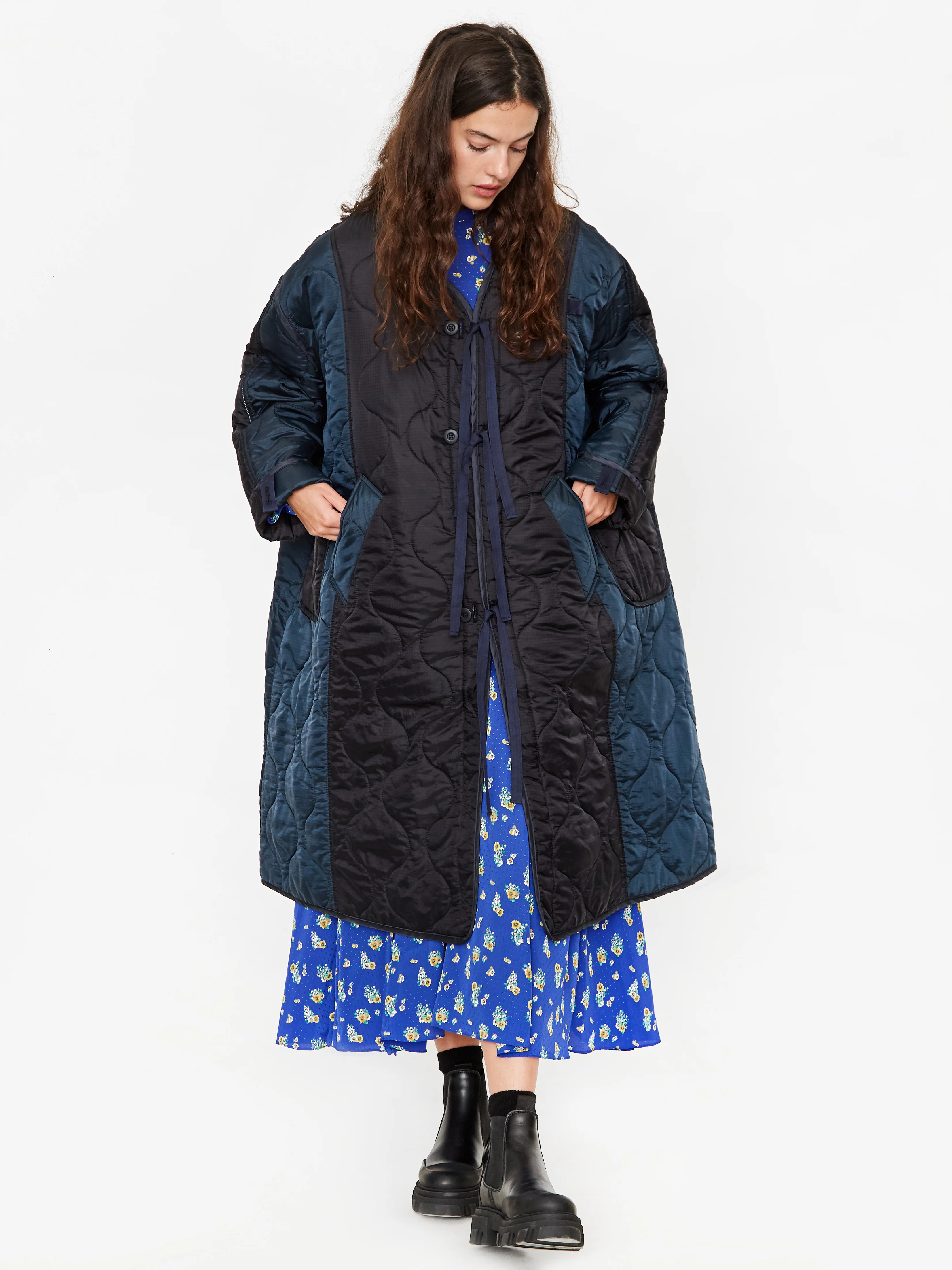Stand Alone Military Quilted Liner Coat - Black - Image 4