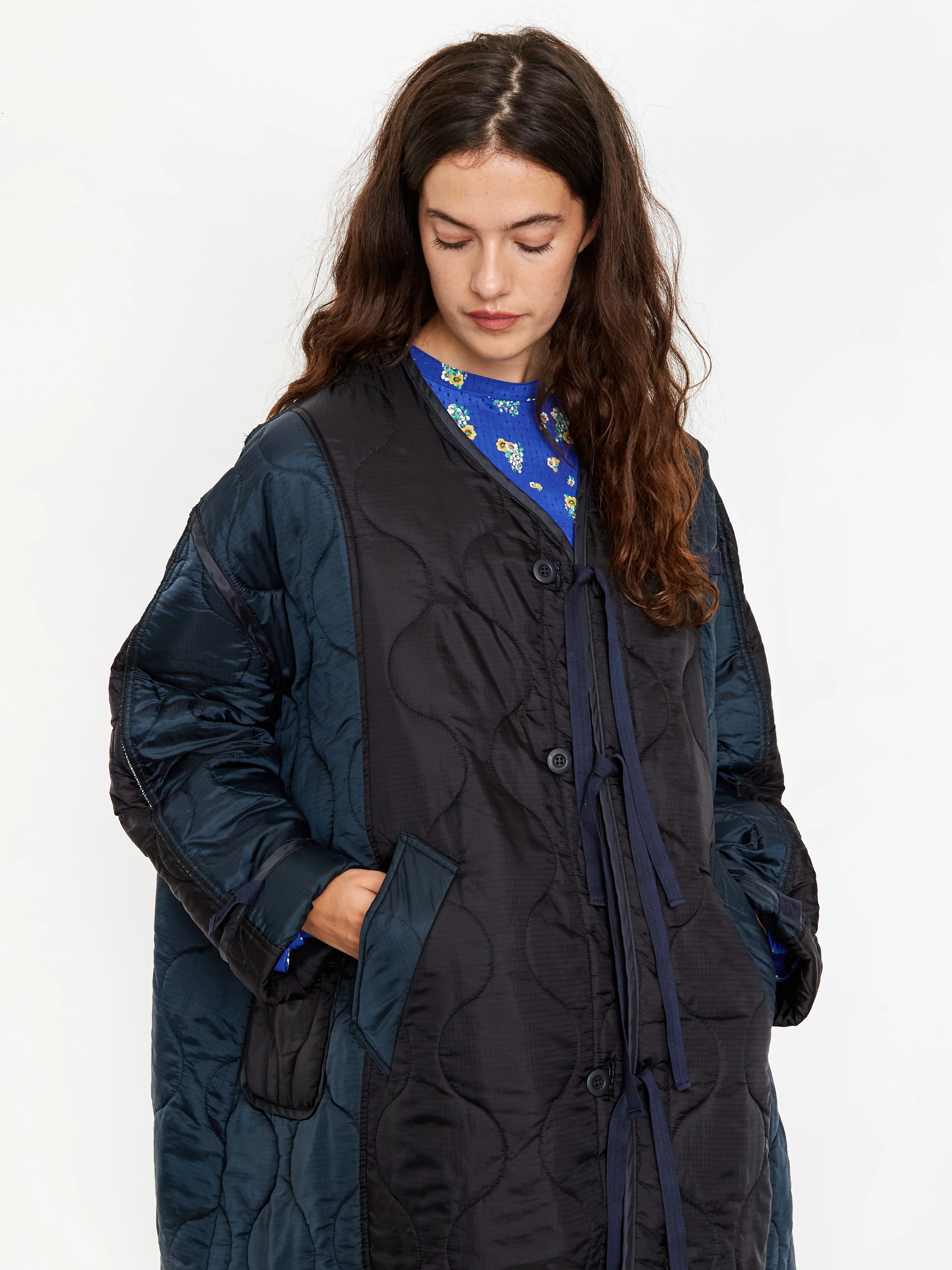 Stand Alone Military Quilted Liner Coat - Black - Image 5