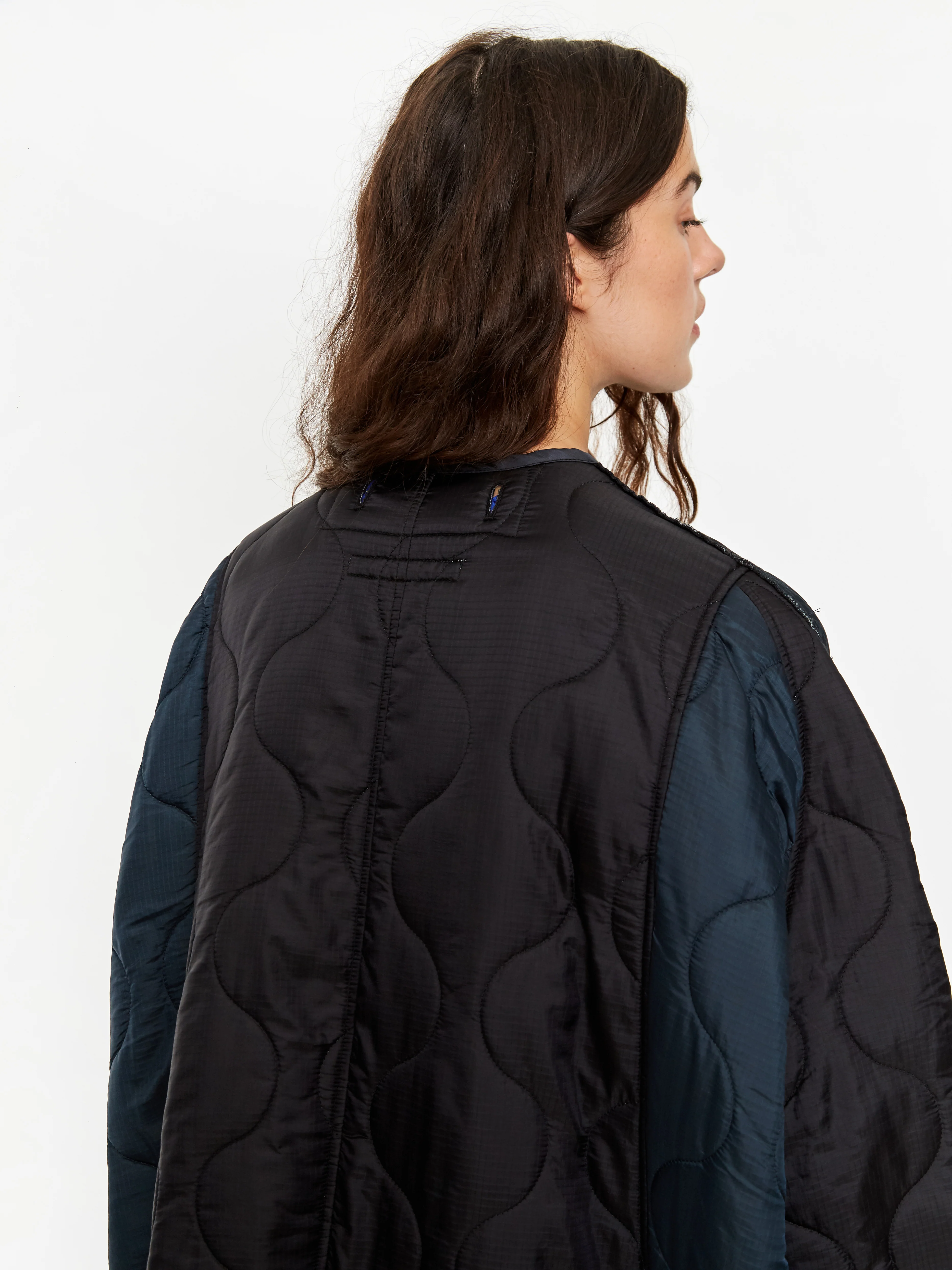 Stand Alone Military Quilted Liner Coat - Black - Image 8