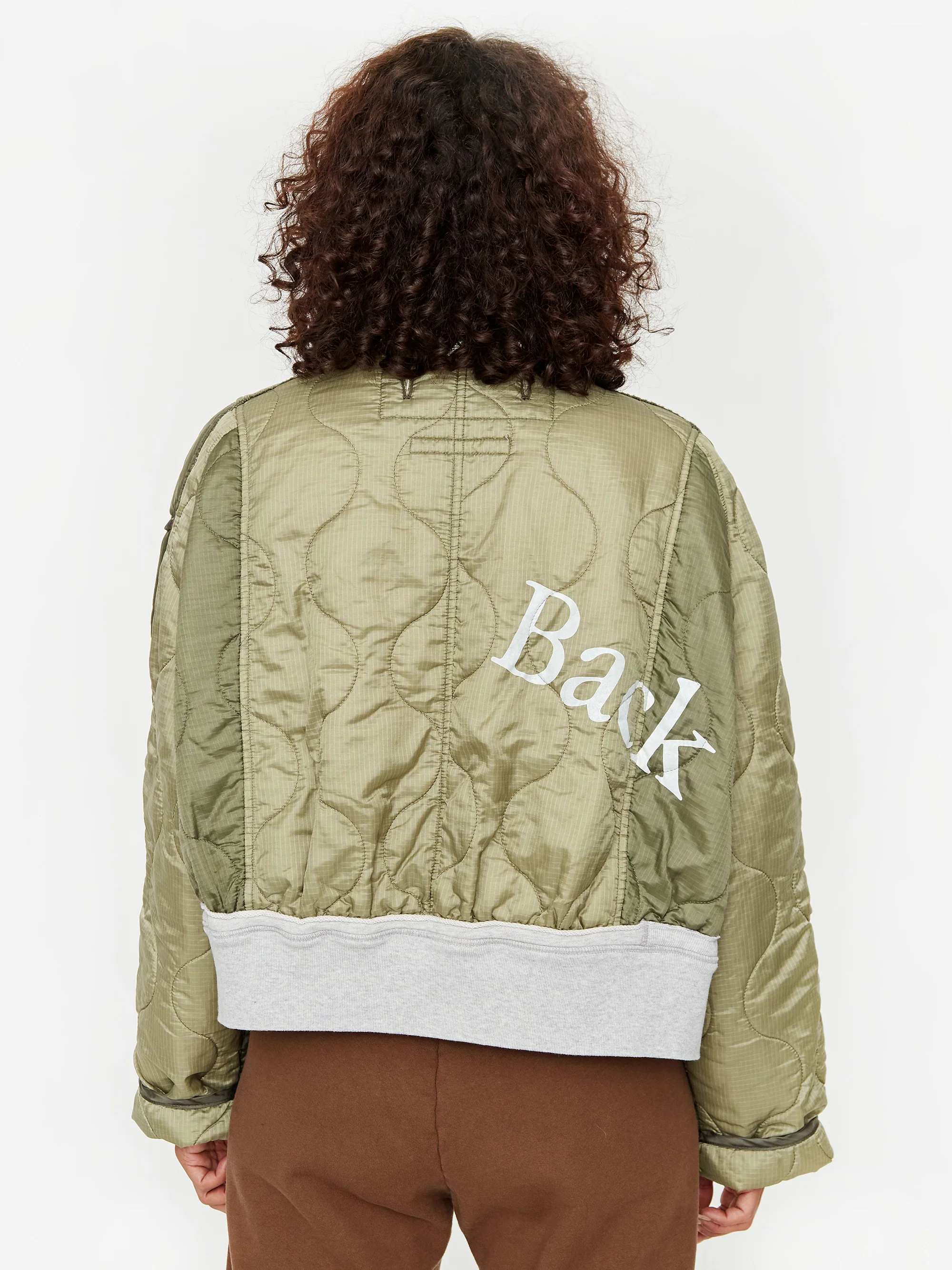 Stand Alone Printed Back Liner Jacket - Khaki - Image 5