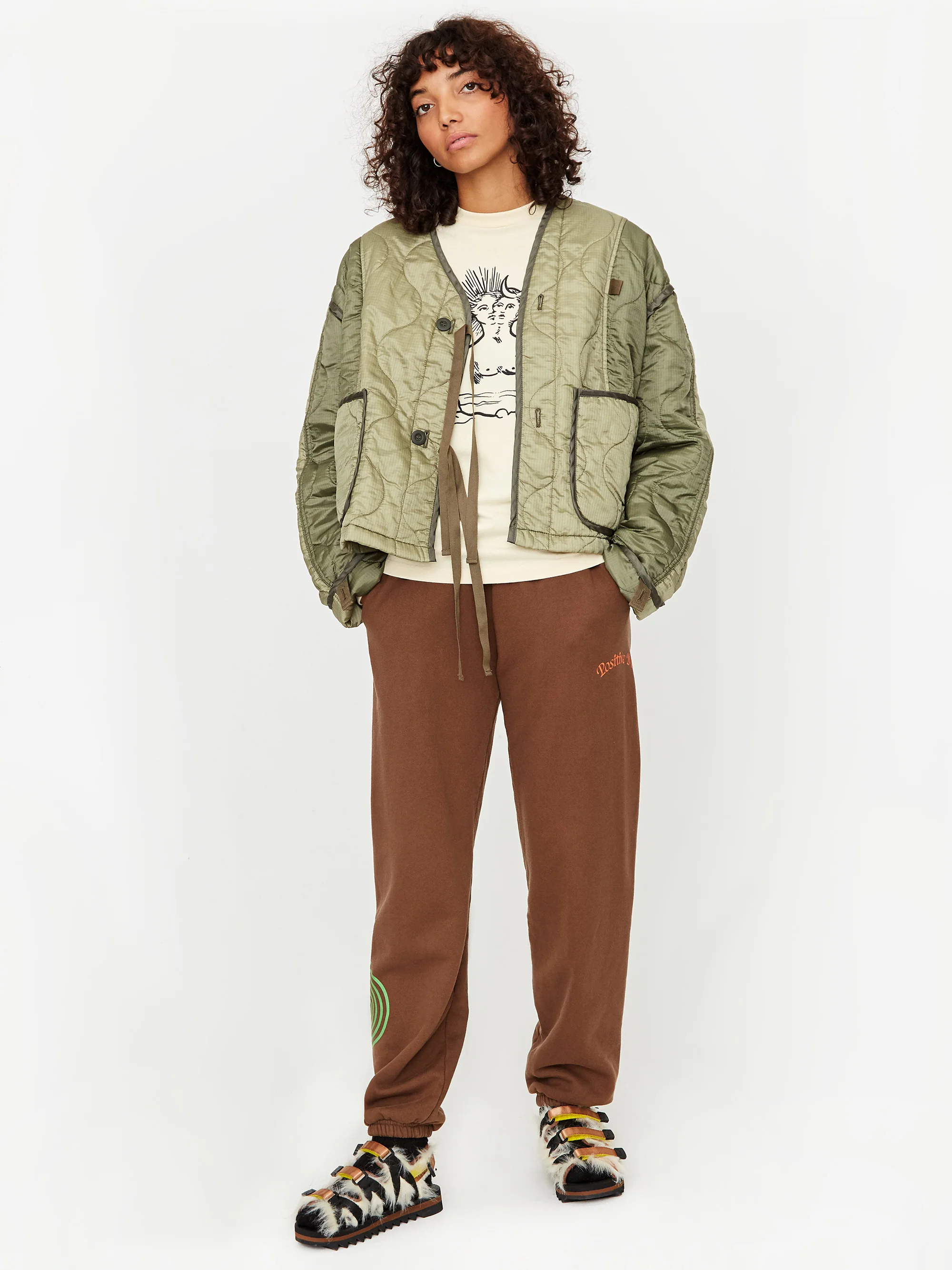 Stand Alone Printed Back Liner Jacket - Khaki - Image 7