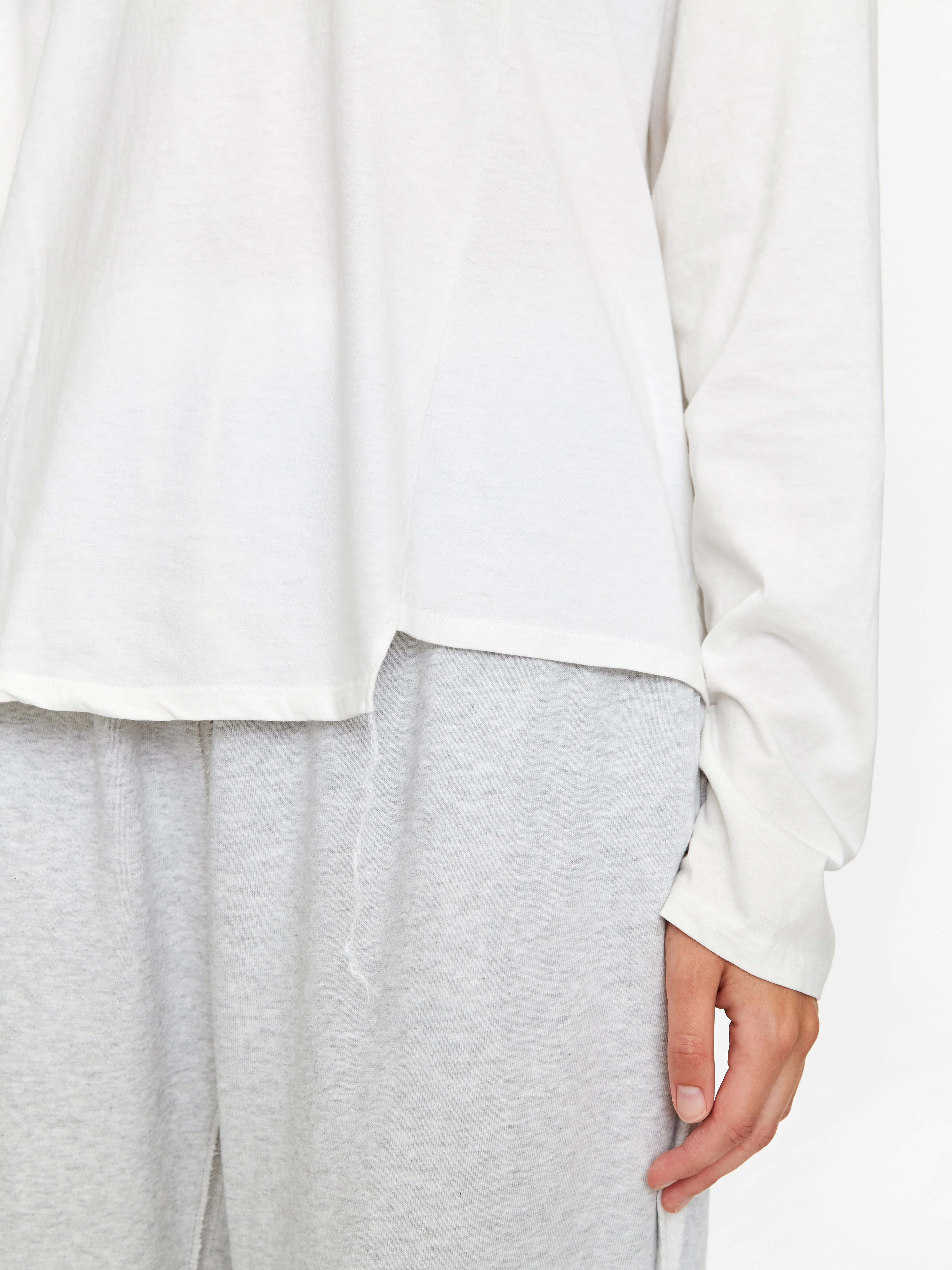 Stand Alone Solid Mixed Block Longsleeve T-Shirt - White - Image 6