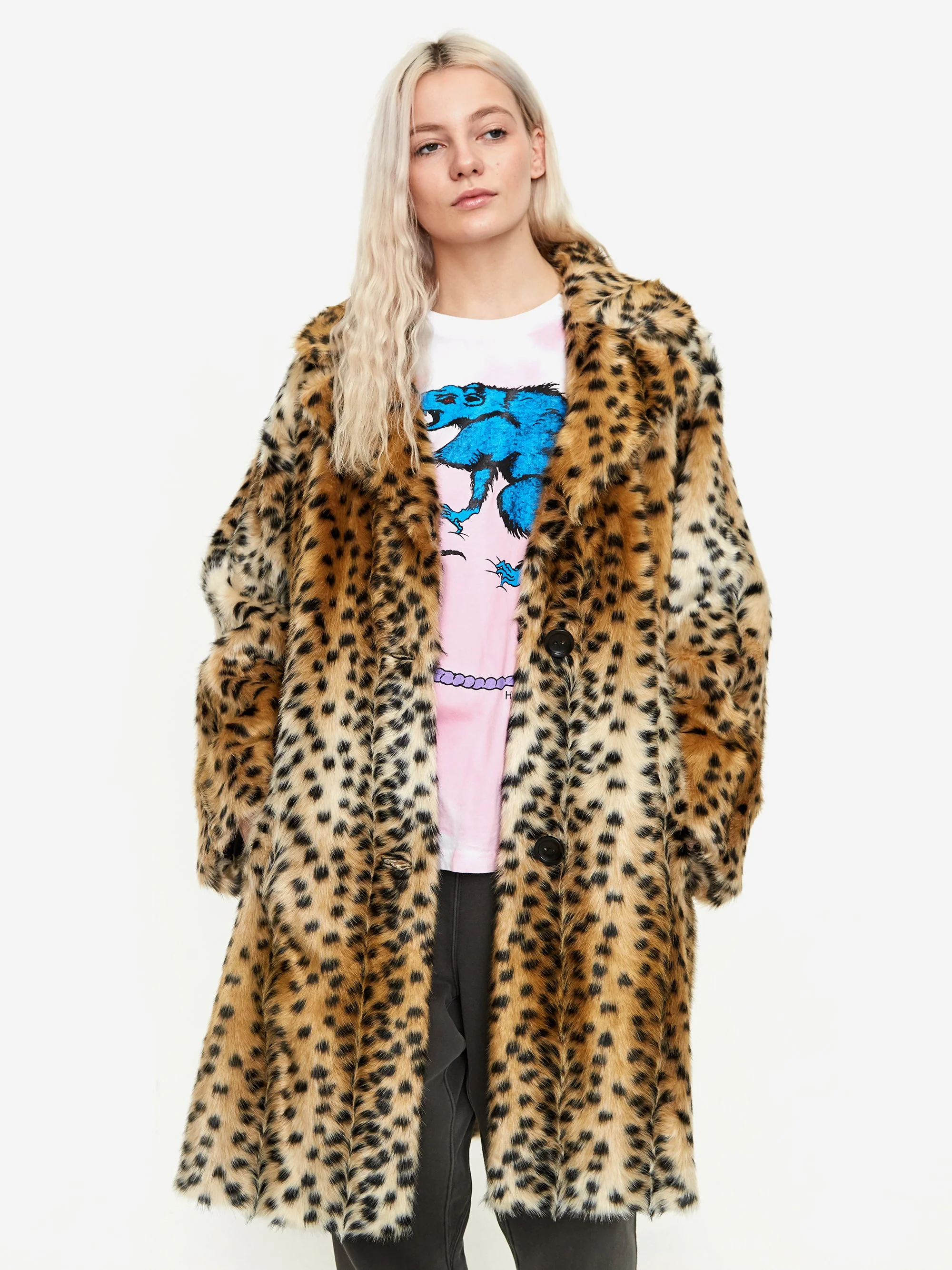 Stand Studio Minna Faux Fur Coat - Lush Leo - Image 2
