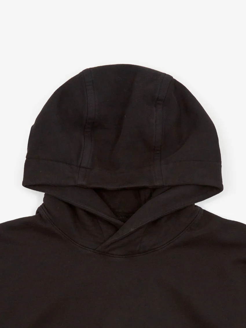Stone Island Brushed Cotton Fleece Garment Dyed Hooded Sweatshirt - Black - Image 3