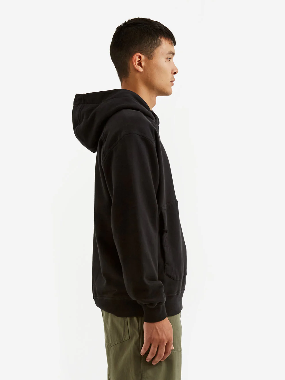 Stone Island Brushed Cotton Fleece Garment Dyed Hooded Sweatshirt - Black - Image 9