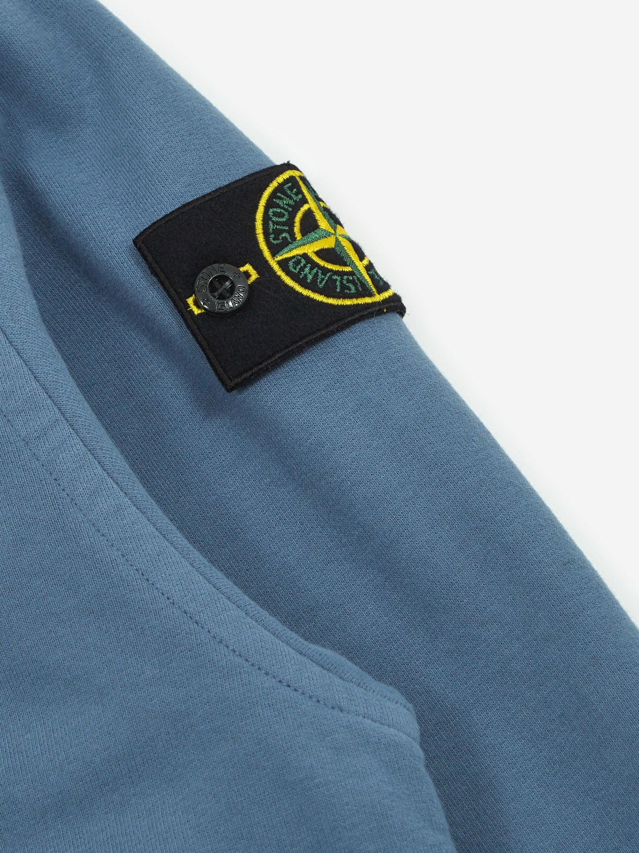Stone Island Brushed Cotton Fleece Garment Dyed Hooded Sweatshirt - Dark Blue - Image 3