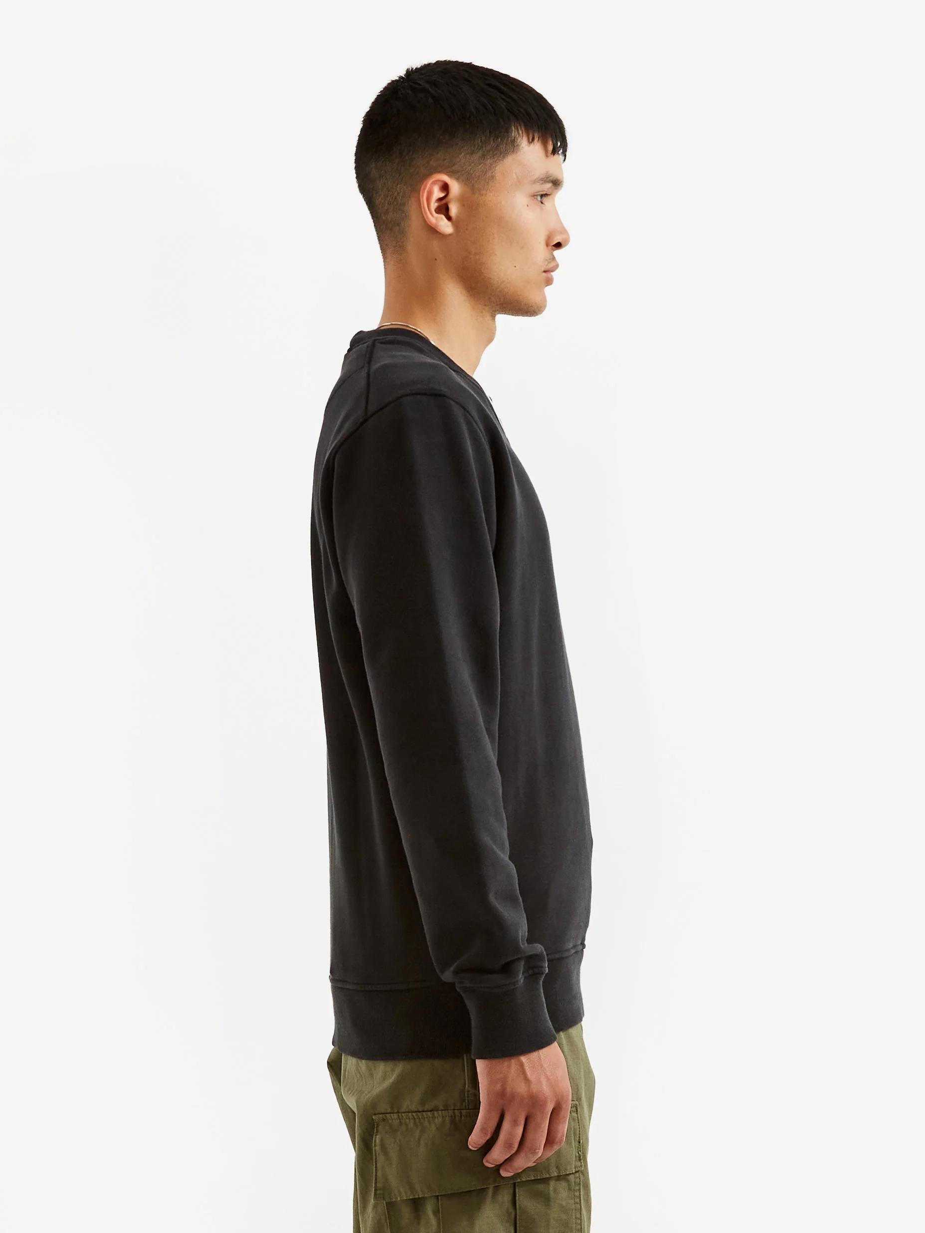 Stone Island Brushed Cotton Fleece Garment Dyed Sweatshirt - Black - Image 6