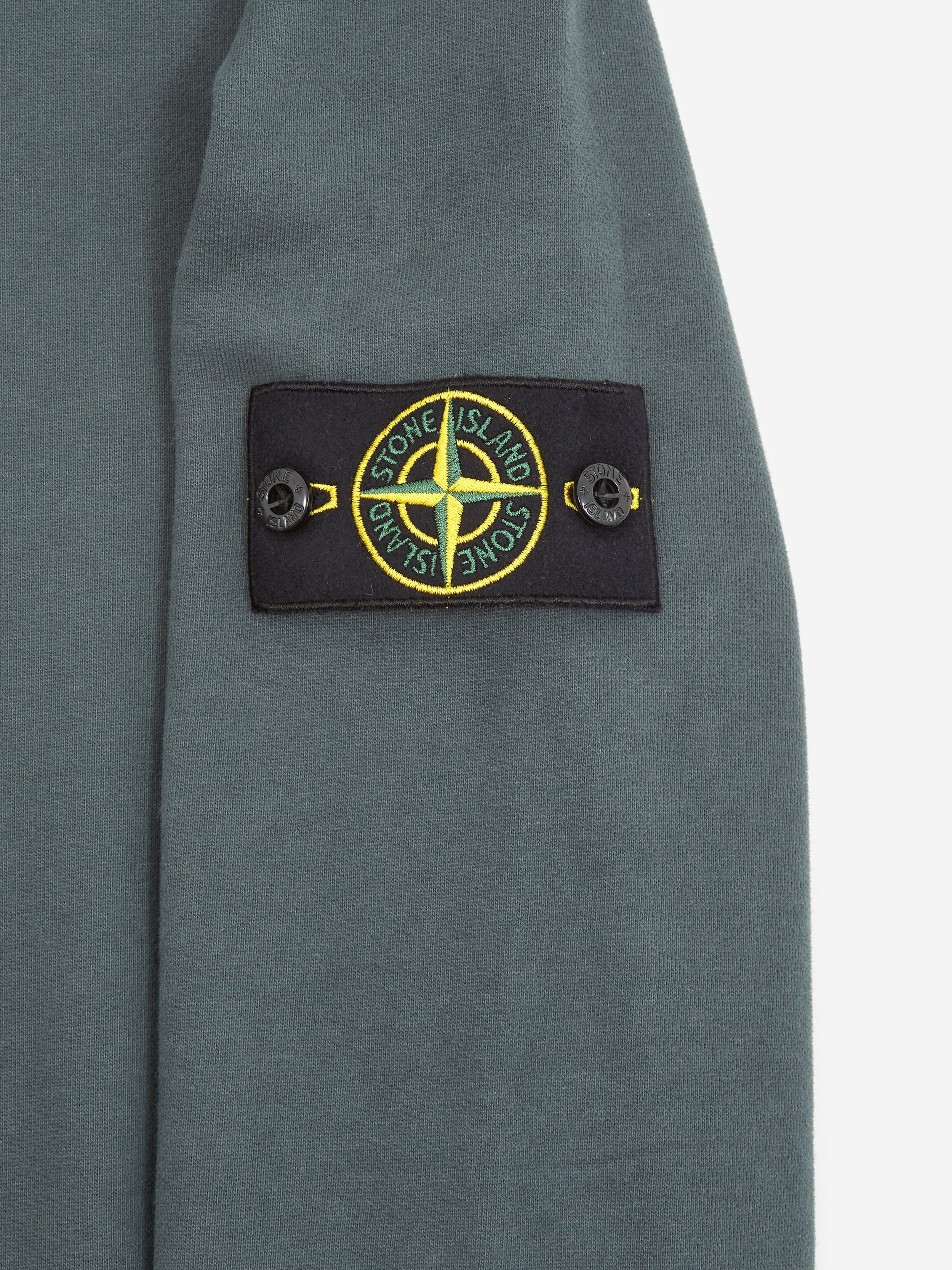 Stone Island Brushed Cotton Fleece Garment Dyed Sweatshirt - Petrol - Image 3