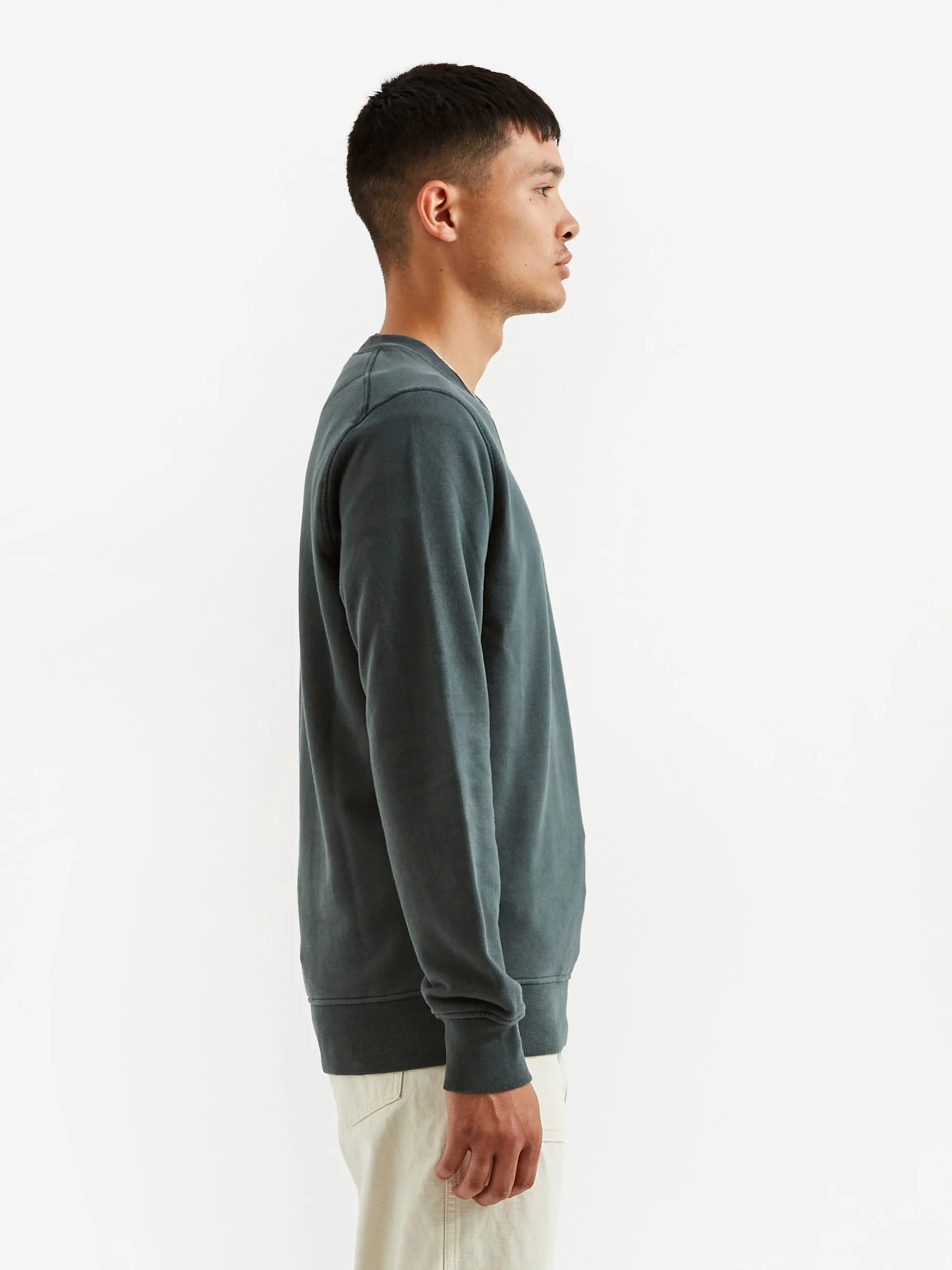 Stone Island Brushed Cotton Fleece Garment Dyed Sweatshirt - Petrol - Image 6