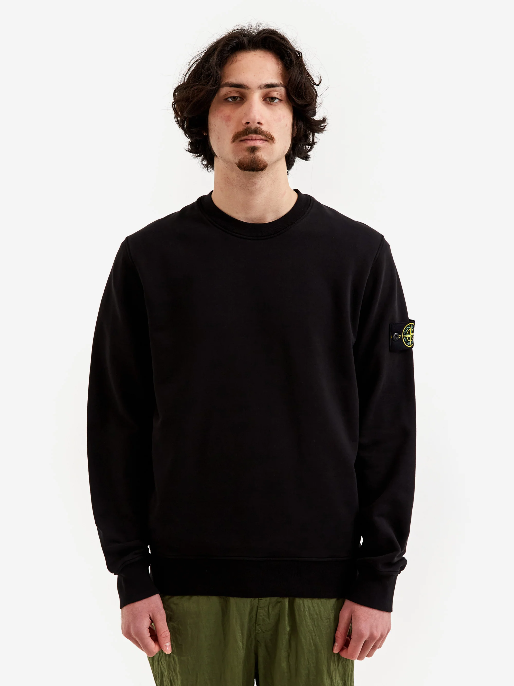 Stone Island Crewneck LS Sweatshirt - Black - Image 2