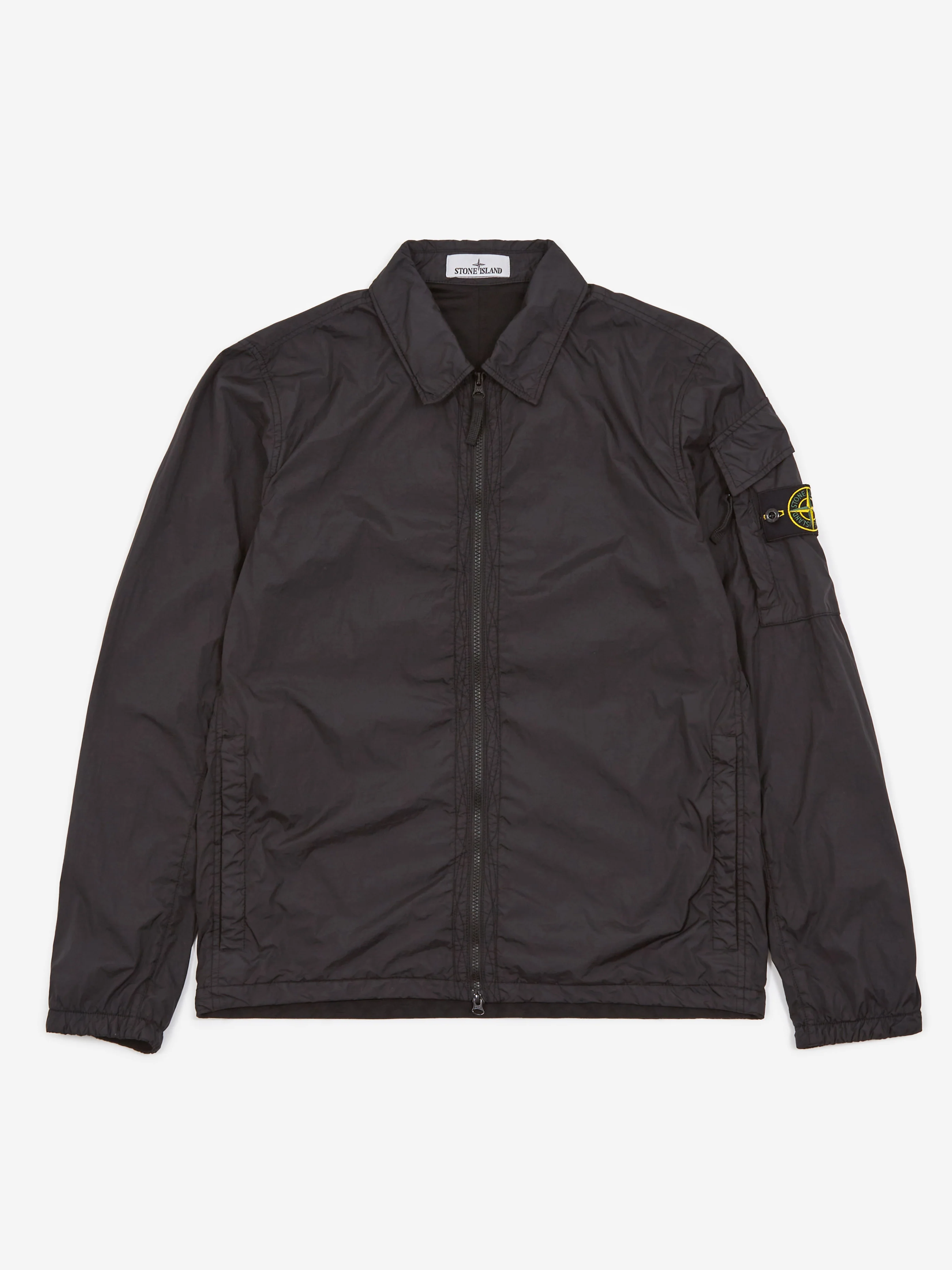 Stone Island Garment Dyed Crinkle Reps R-NY Down Overshirt - Black