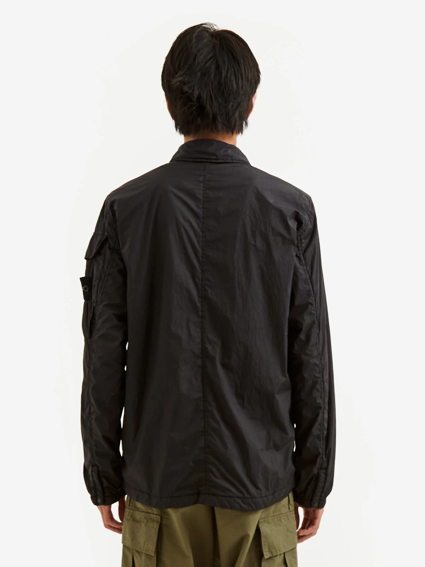 Stone Island Garment Dyed Crinkle Reps R-NY Down Overshirt - Black - Image 8