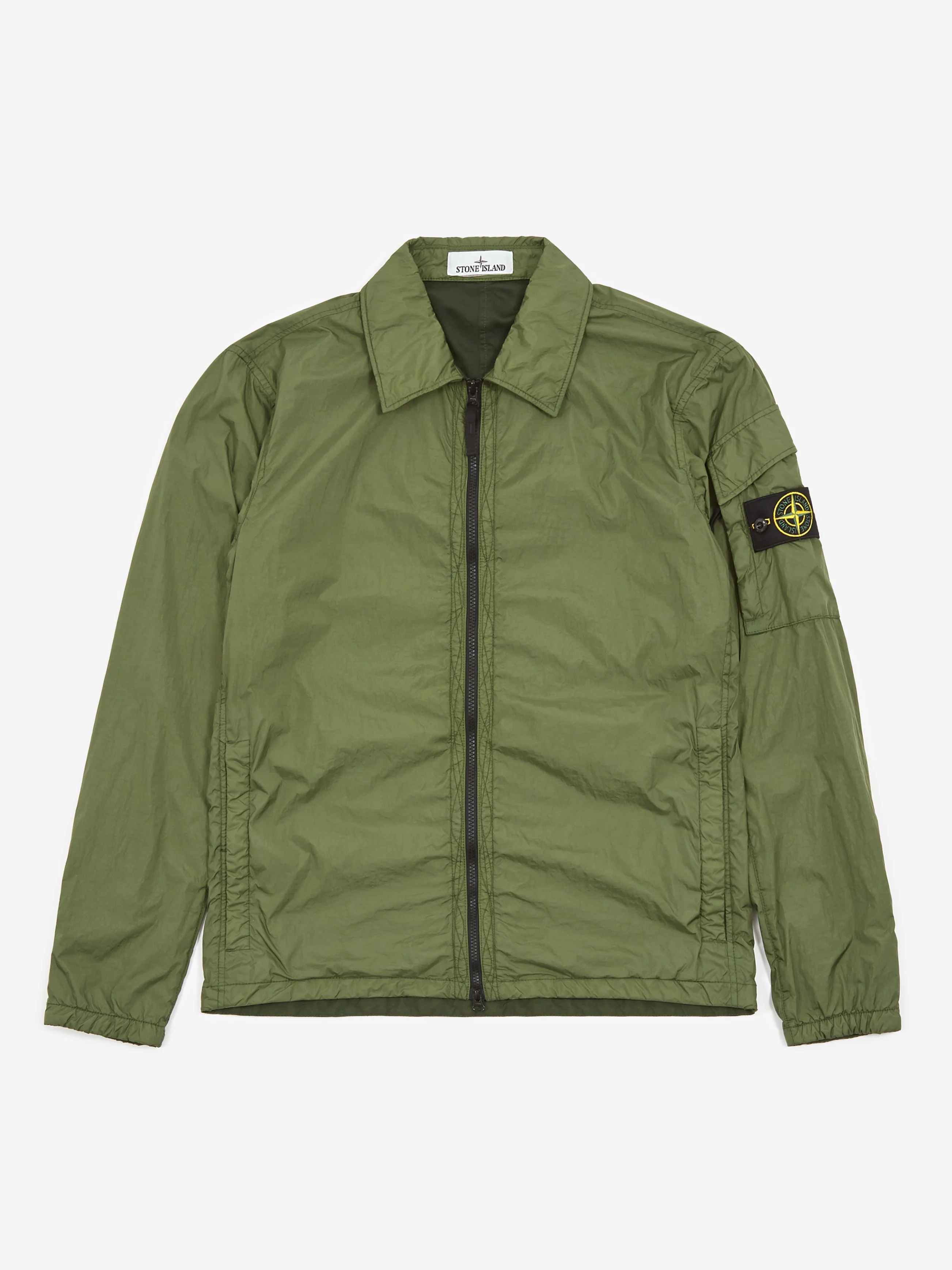 Stone Island Garment Dyed Crinkle Reps R-NY Down Overshirt - Olive