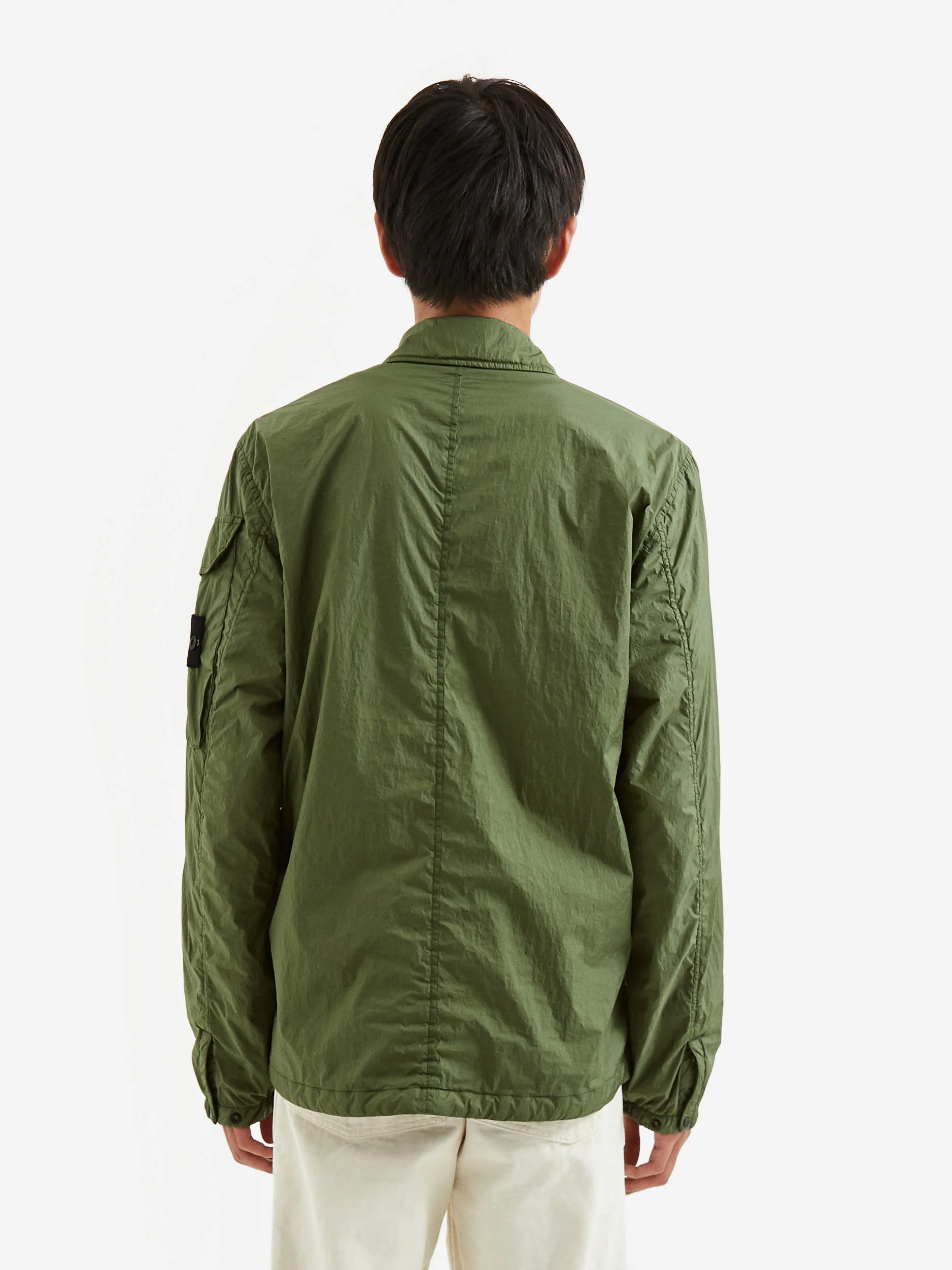 Stone Island Garment Dyed Crinkle Reps R-NY Down Overshirt - Olive - Image 8