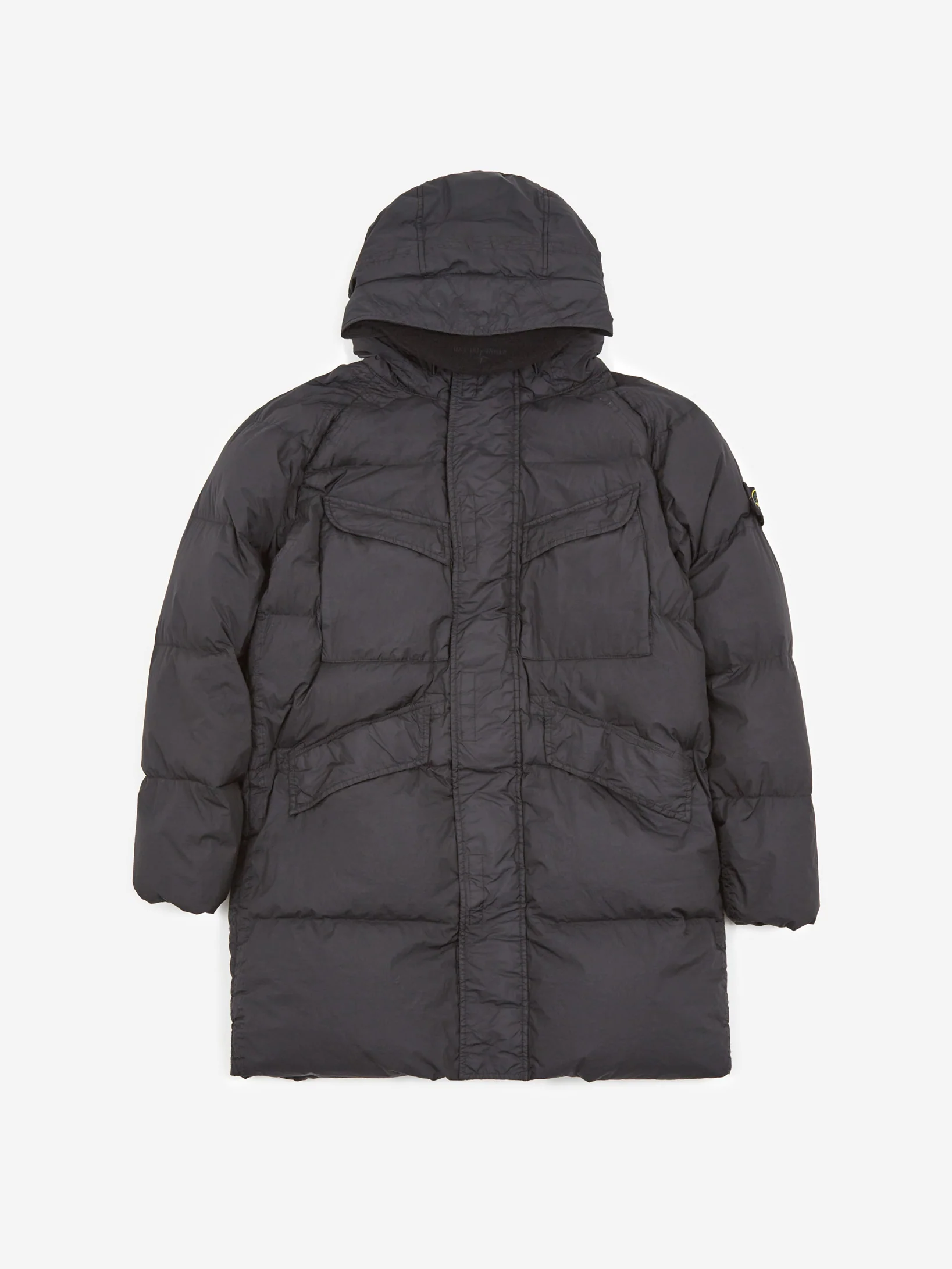 Stone Island Garment Dyed Crinkle Reps R-NY Down Parka - Black