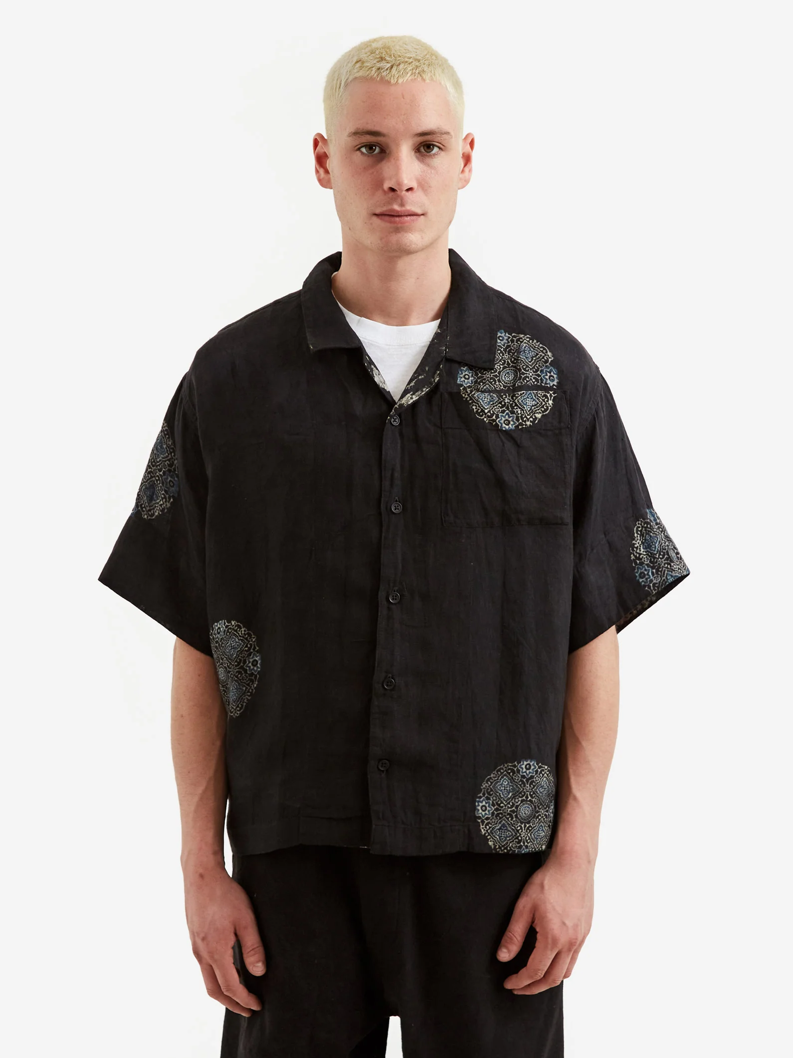Story MFG Greetings Shortsleeve Shirt - Iron Space Print - Image 2