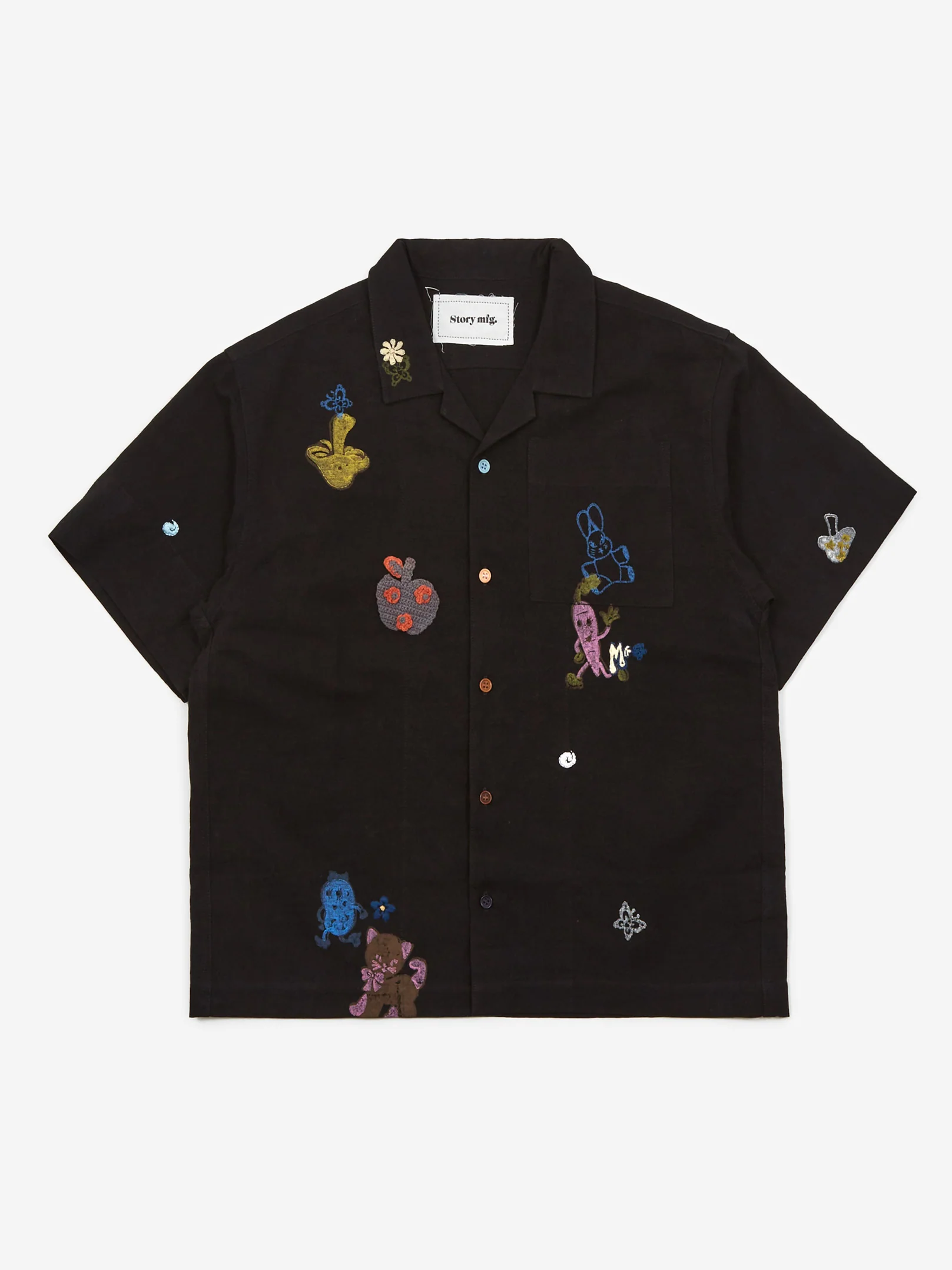 Story MFG Greetings Shortsleeve Shirt - Washed Black Scorpio Trip