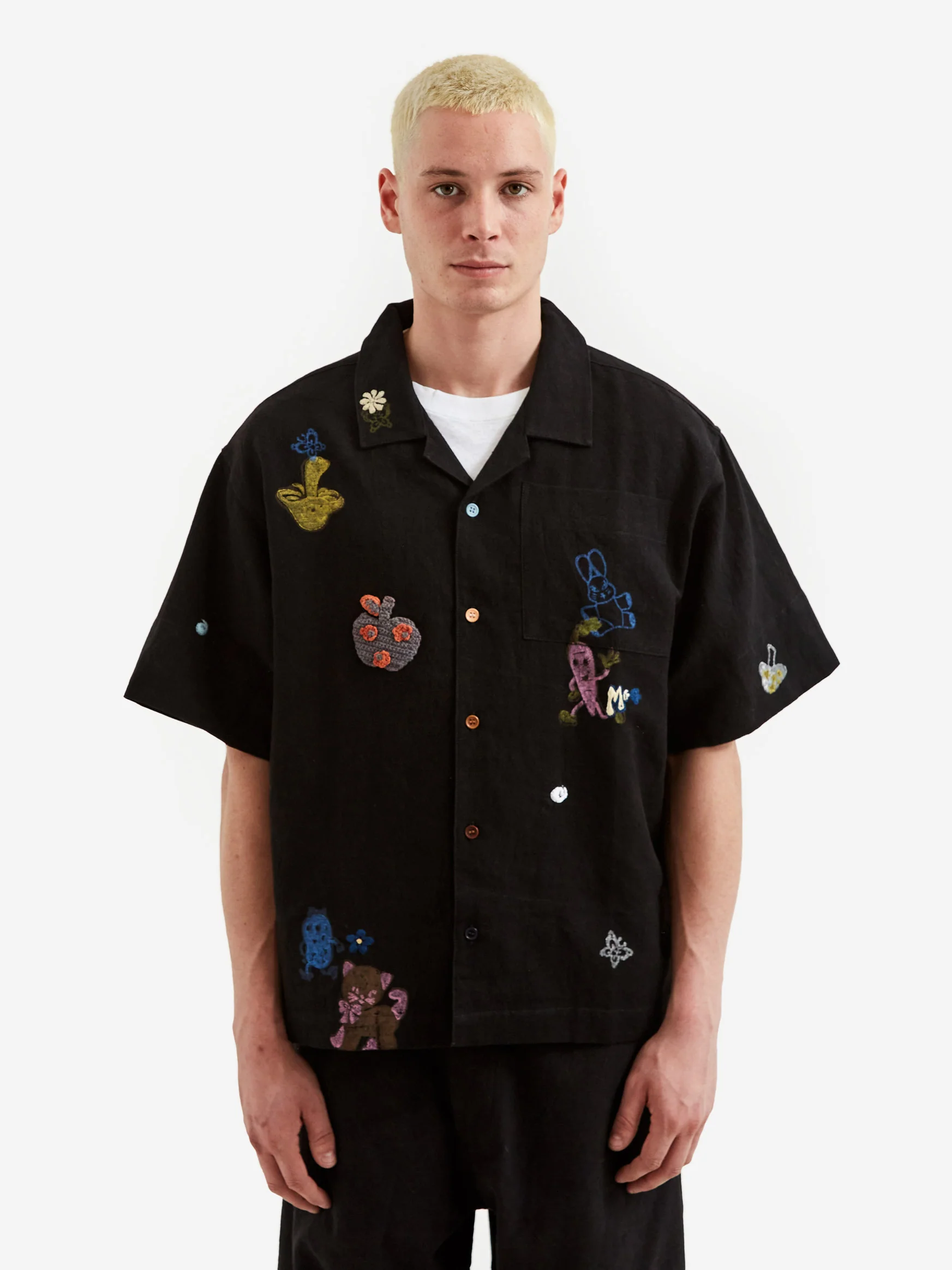 Story MFG Greetings Shortsleeve Shirt - Washed Black Scorpio Trip - Image 2