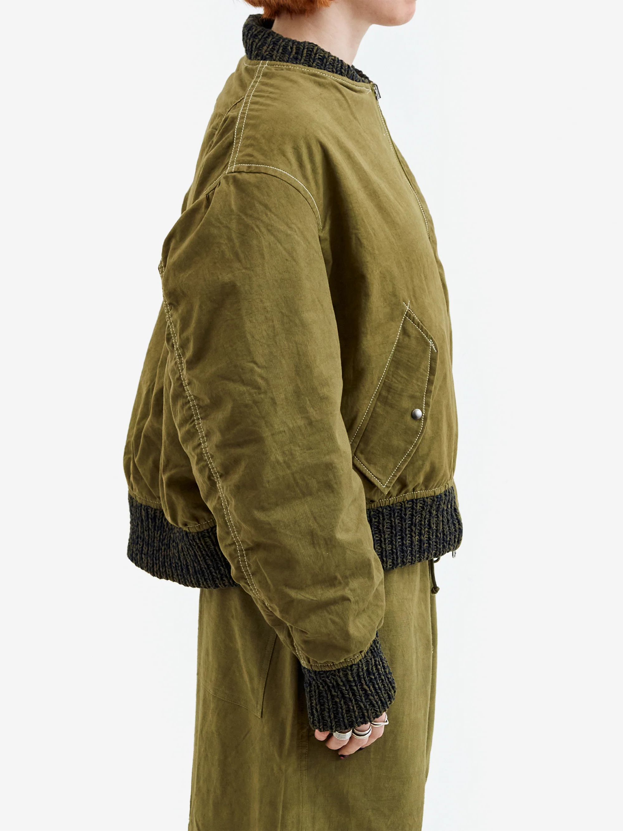 Story mfg. Seed Bomber W - Olive Wonky-Wear - Image 3
