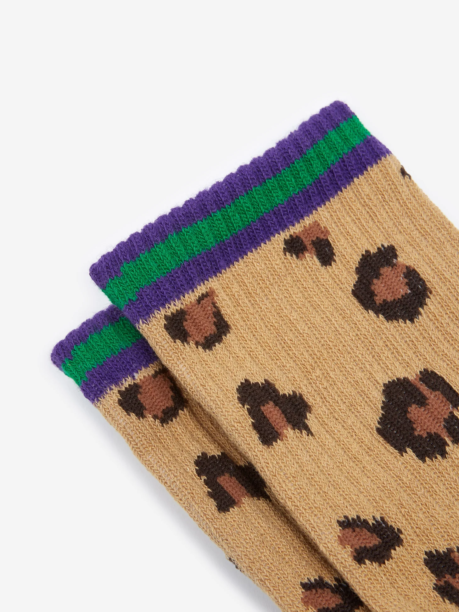 Stray Rats Leopard Socks - Tan - Image 2