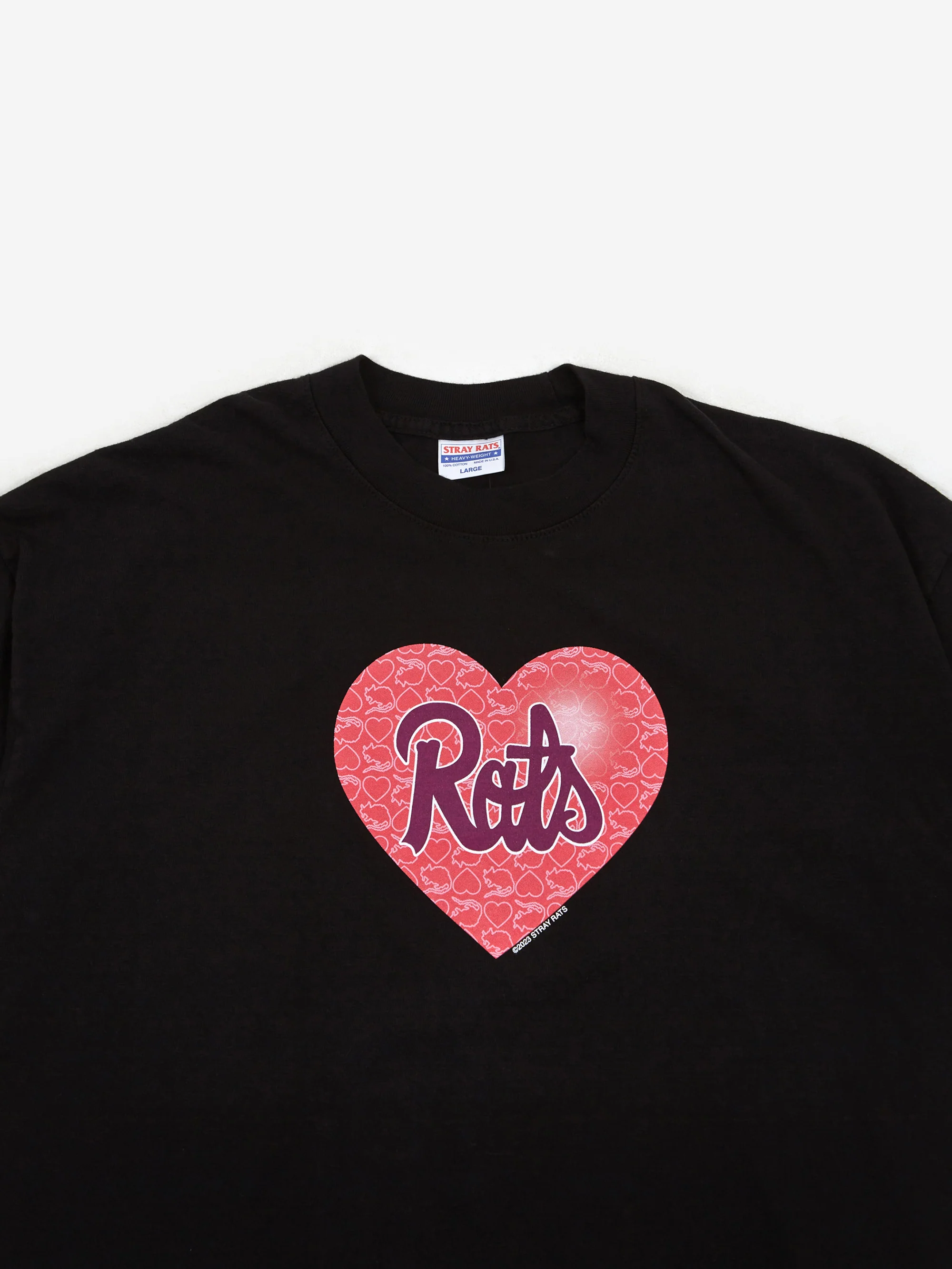 Stray Rats Rat Heart T-Shirt - Black - Image 2