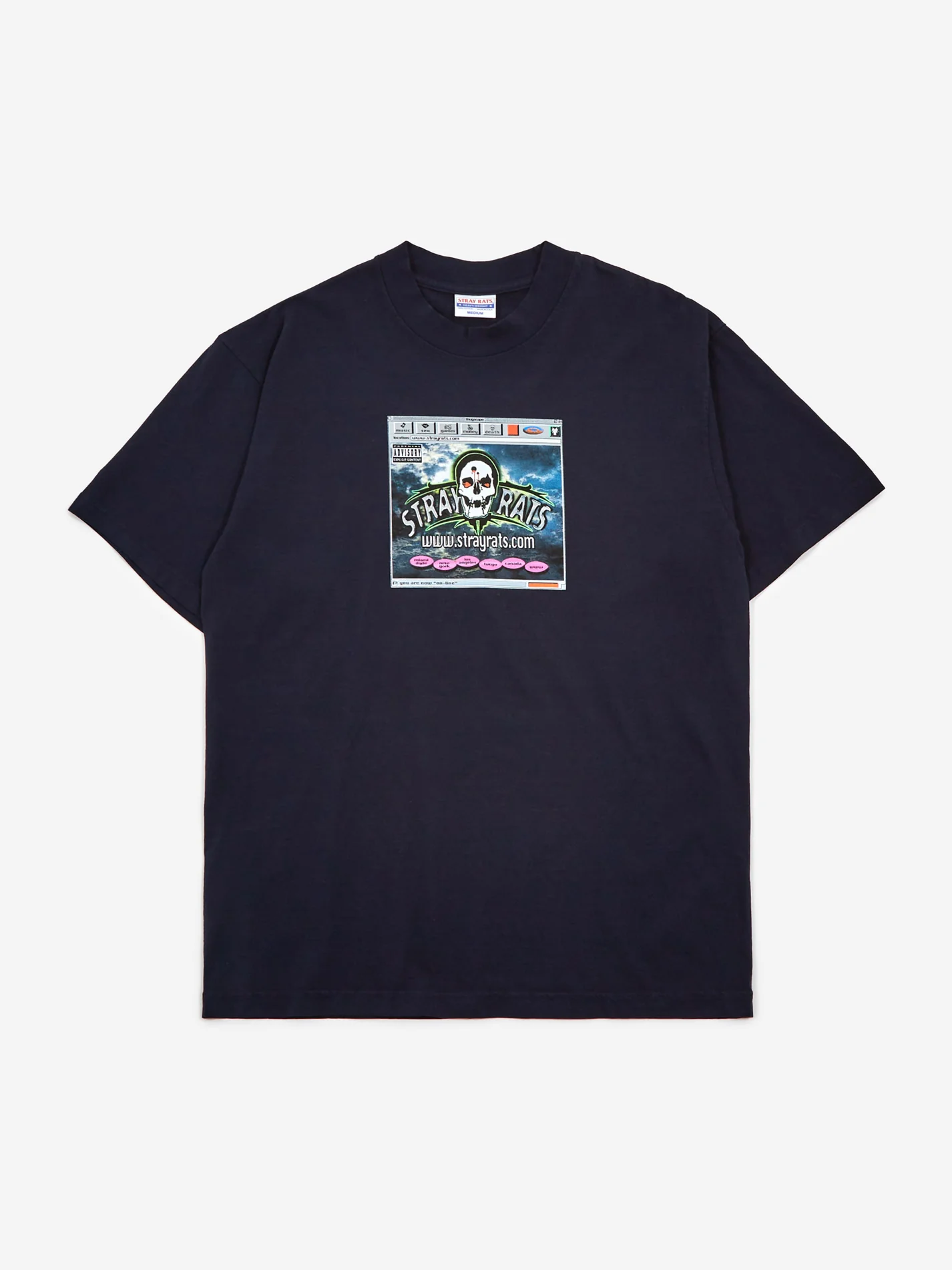 Stray Rats Skull Pad Shortsleeve T-Shirt - Navy