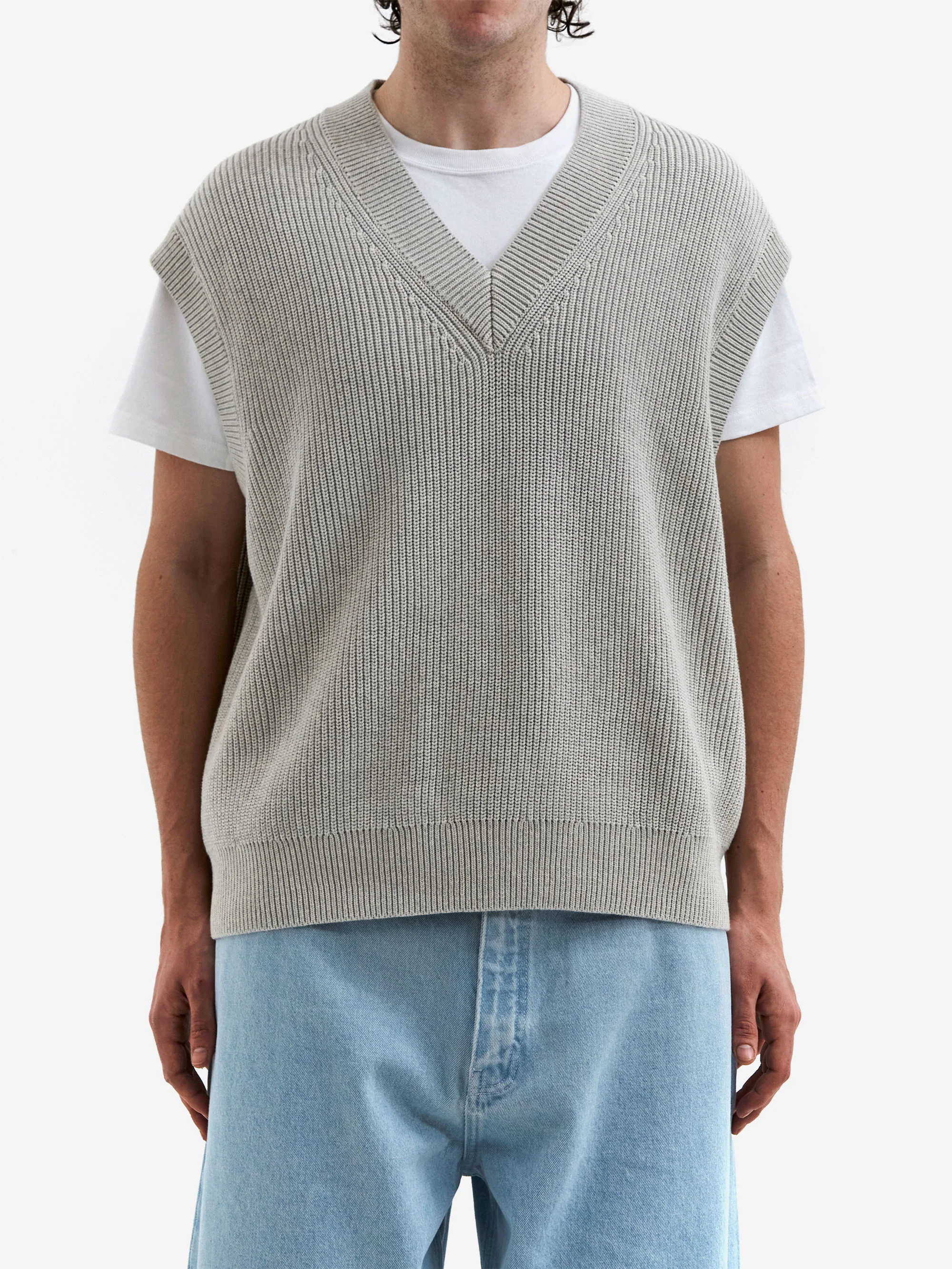 Studio Nicholson Coe 5G Knitted Vest - Grey Marl - Image 2